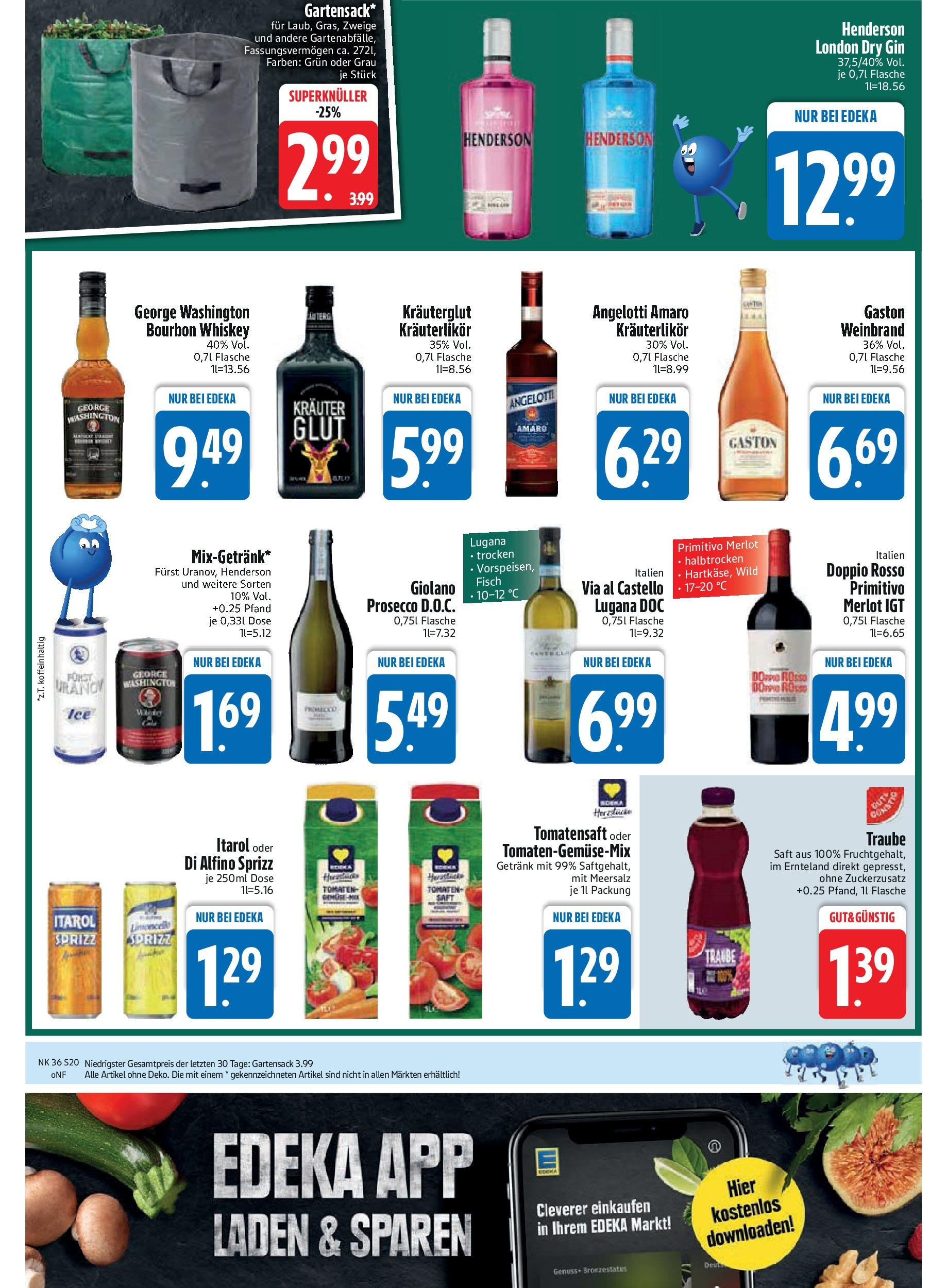 Edeka prospekt Bodenwöhr	 (ab 01.09.2025) » Angebote Online | Seite: 22 | Produkte: Fisch, Saft, Bourbon, Gin