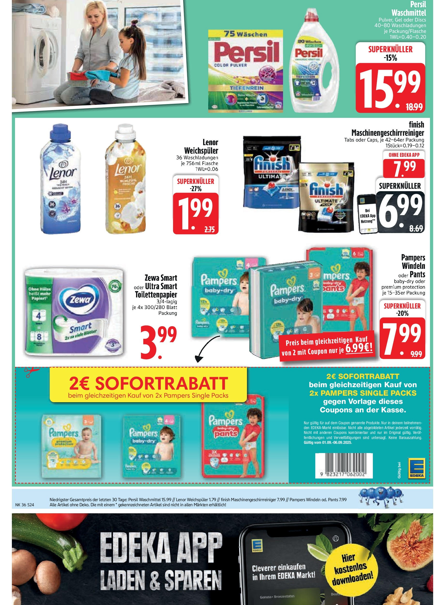 Edeka prospekt Vilgertshofen-Issing	 (ab 01.09.2025) » Angebote Online | Seite: 26 | Produkte: Zewa, Weichspüler, Waschmittel, Toilettenpapier