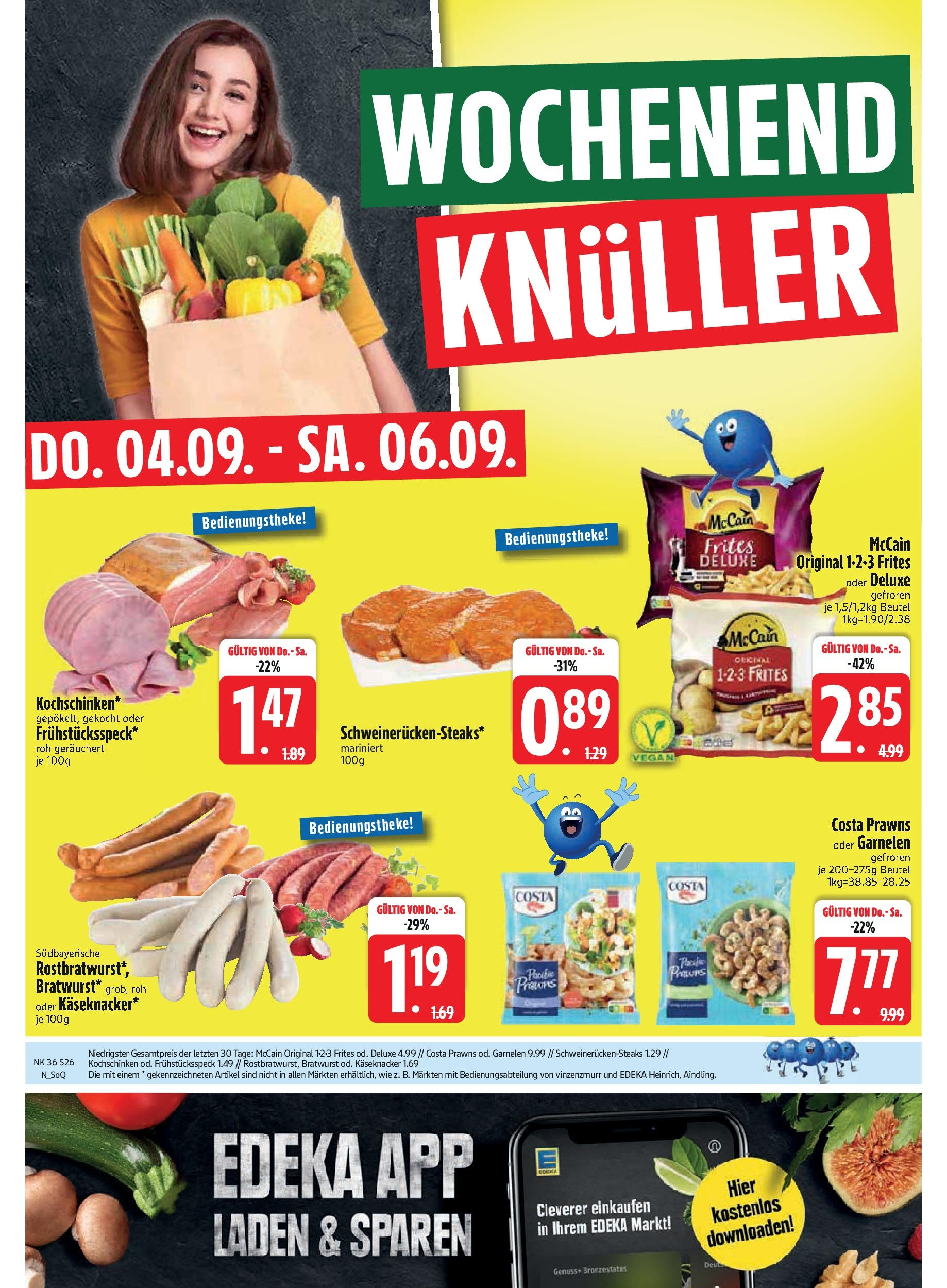 Edeka prospekt Vilgertshofen-Issing	 (ab 01.09.2025) » Angebote Online | Seite: 28 | Produkte: Bratwurst, Garnelen, McCain, Steak