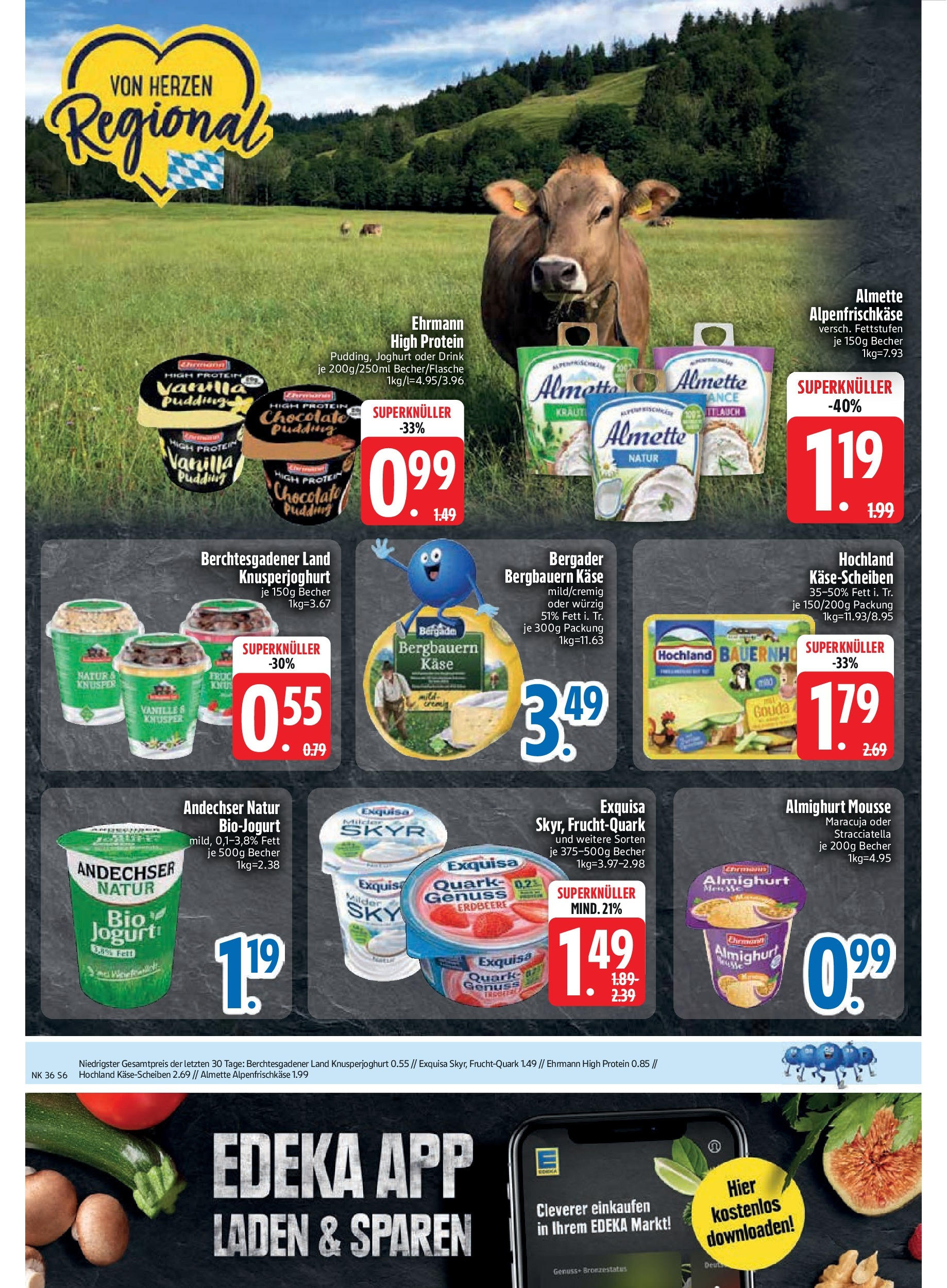 Edeka prospekt Aldersbach (ab 01.09.2025) » Angebote Online | Seite: 8 | Produkte: Quark, Käse, Joghurt, Pudding Edeka prospekt Aldersbach (ab 01.09.2025) » Angebote Online | Seite: 8 | Produkte: Quark, Käse, Joghurt, Pudding
