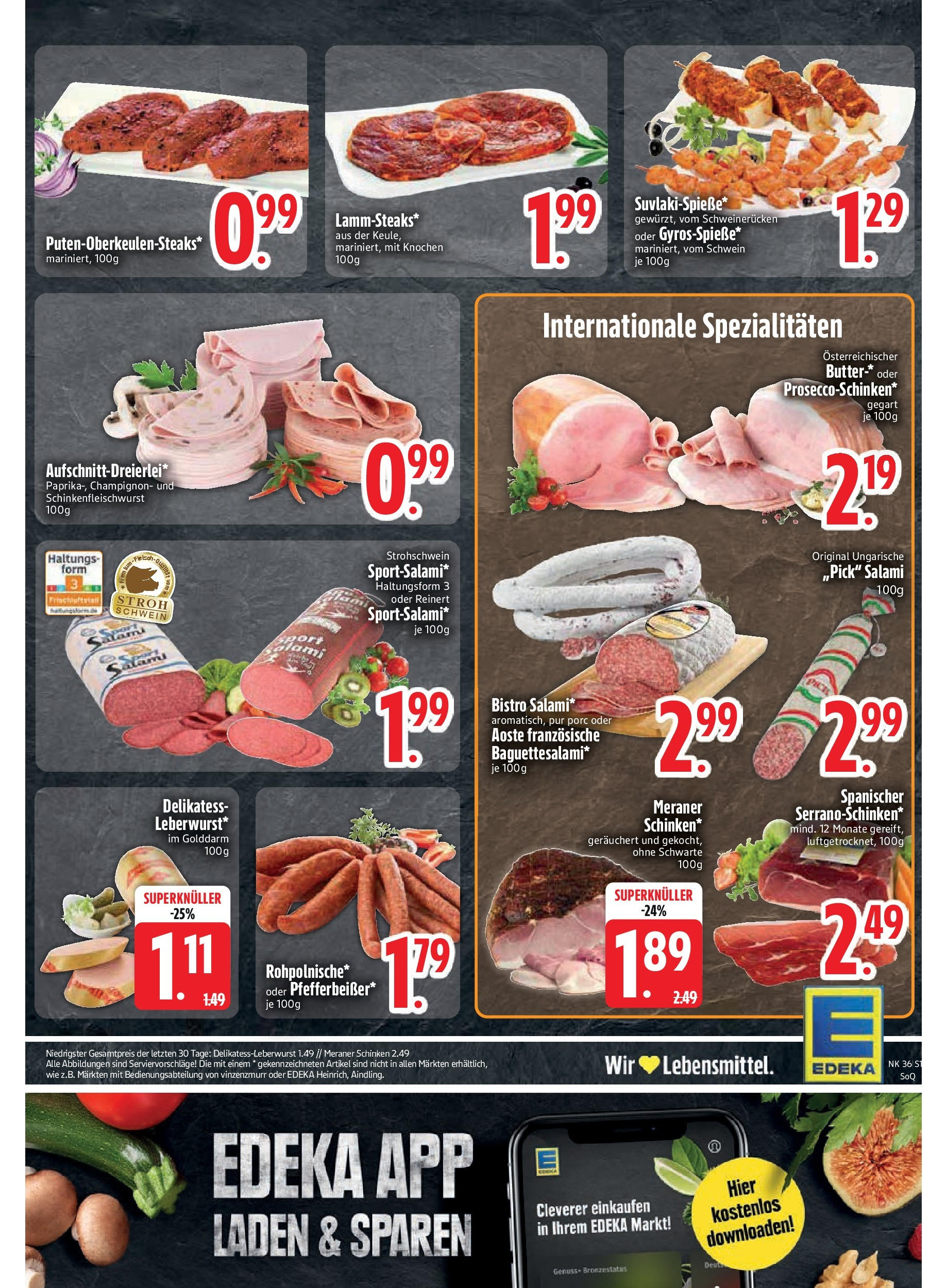 Edeka prospekt Vilgertshofen-Issing	 (ab 01.09.2025) » Angebote Online | Seite: 17 | Produkte: Butter, Schweinerucken, Salami, Schinken