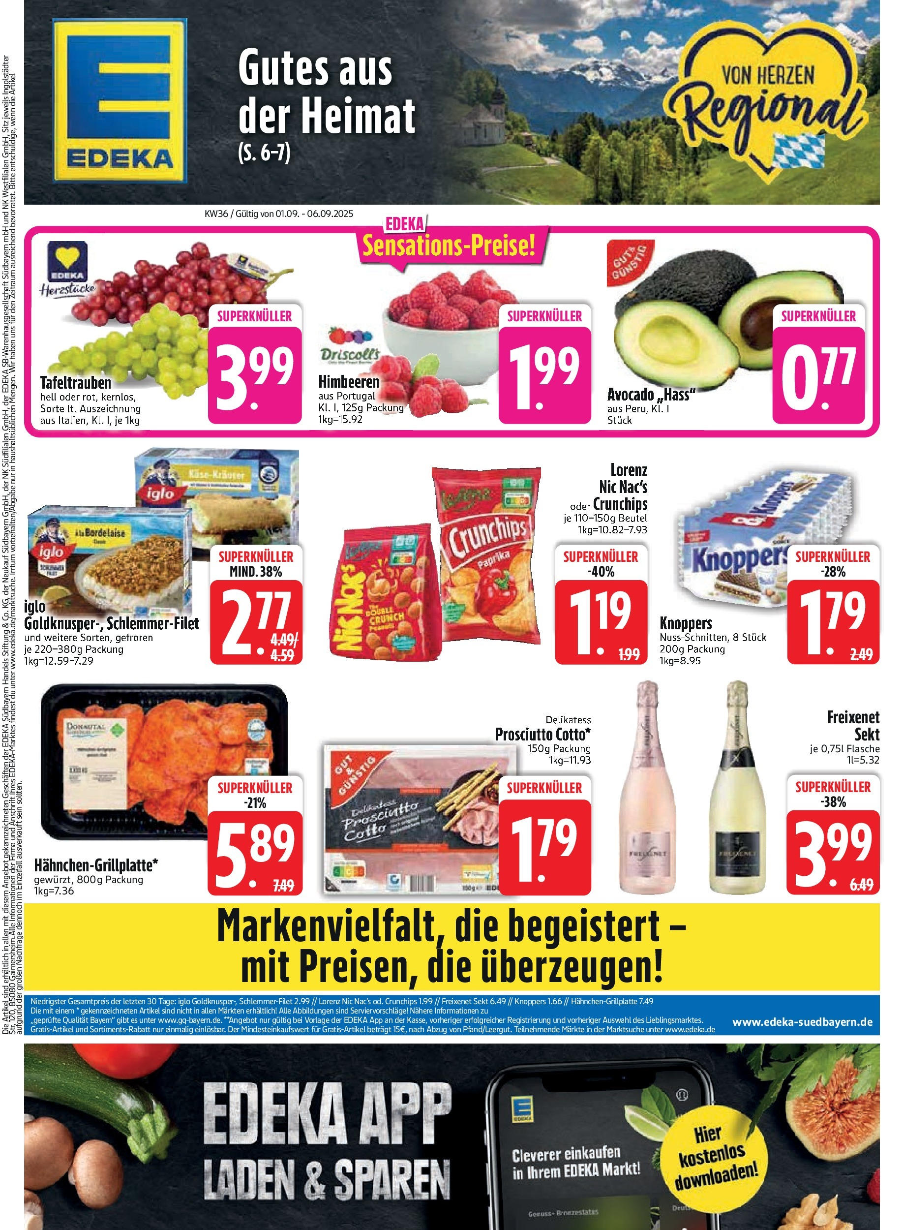 Edeka prospekt Bodenwöhr	 (ab 01.09.2025) » Angebote Online | Seite: 3 | Produkte: Himbeeren, Sekt, Avocado, Paprika