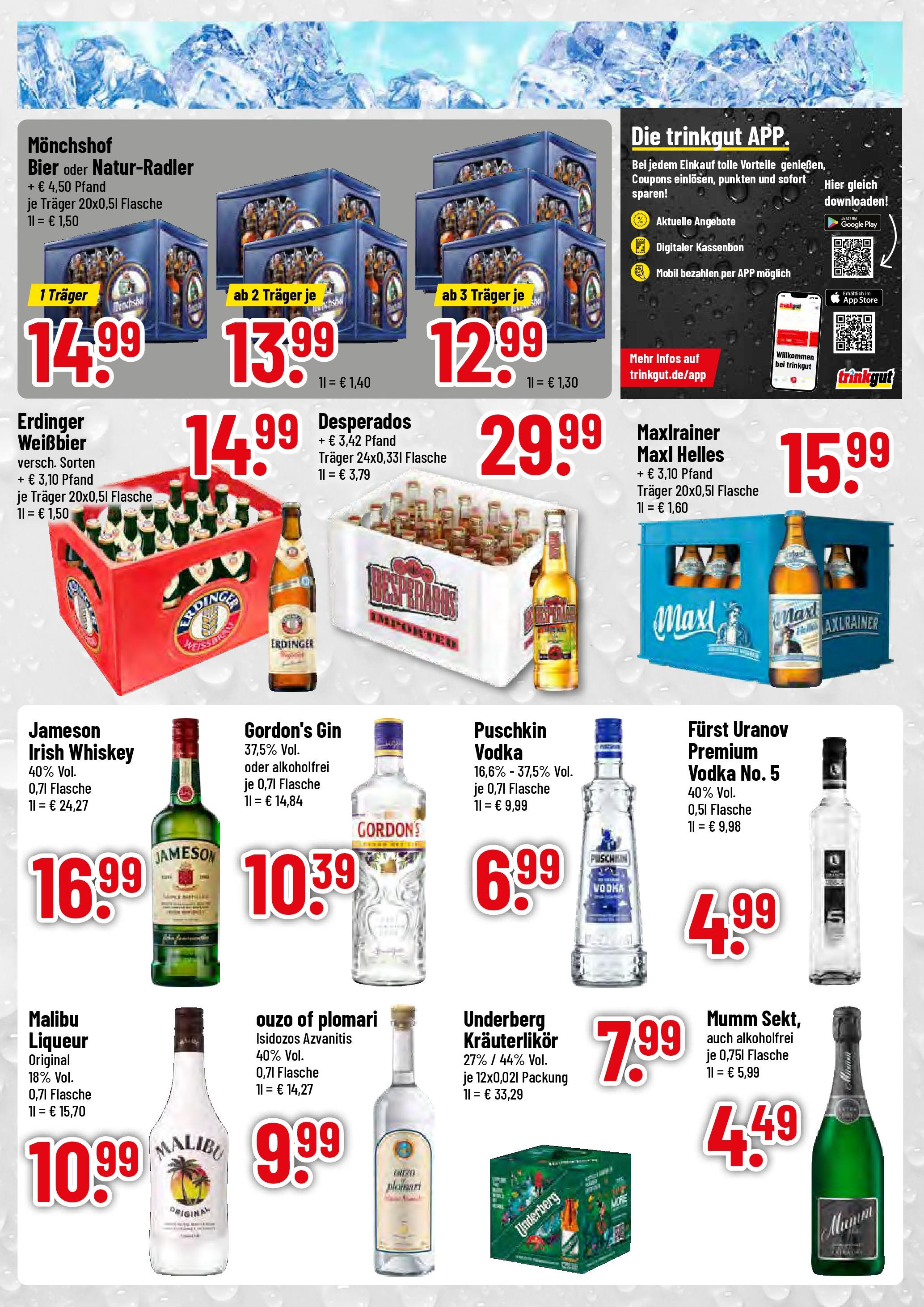 Trinkgut - trinkgut: Wochenangebote (ab 01.09.2025) » Angebote ab Montag | Seite: 3 | Produkte: Erdinger, Jameson, Desperados, Whiskey Trinkgut - trinkgut: Wochenangebote (ab 01.09.2025) » Angebote online | Seite: 3 | Produkte: Erdinger, Jameson, Desperados, Whiskey