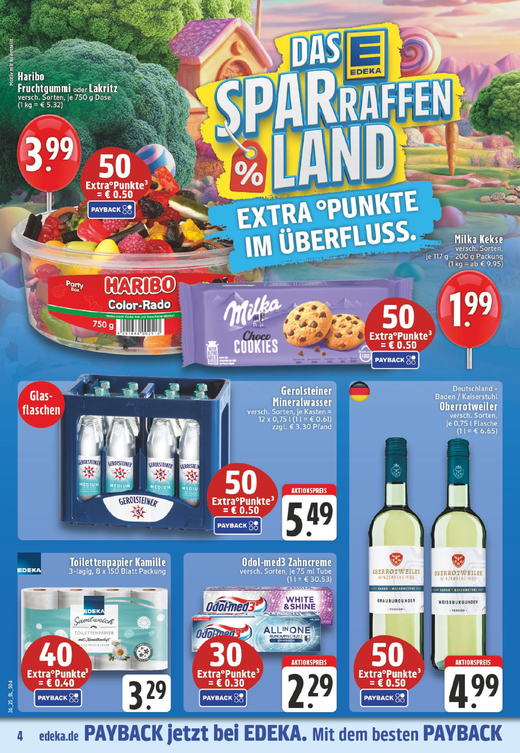 Edeka prospekt Köln-Worringen	 (ab 01.09.2025) » Angebote Online | Seite: 4 | Produkte: Haribo, Mineralwasser, Kekse, Gerolsteiner
