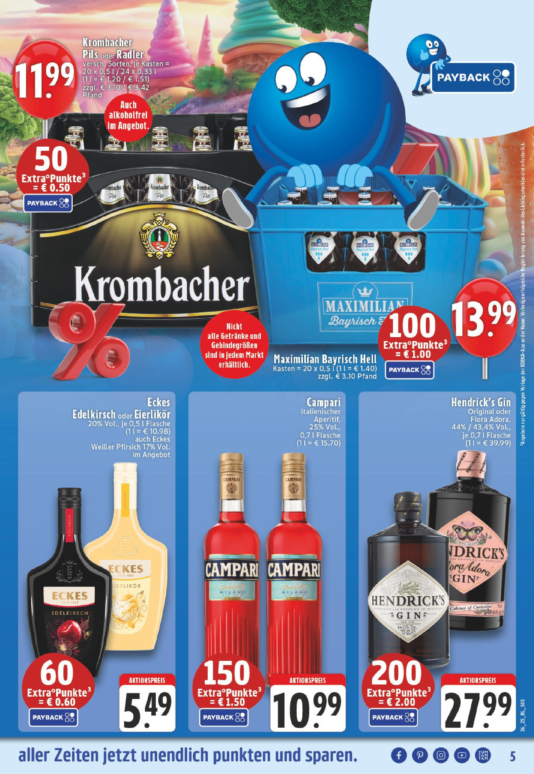 Edeka prospekt Köln-Worringen	 (ab 01.09.2025) » Angebote Online | Seite: 5 | Produkte: Campari, Pils, Pfirsich, Krombacher