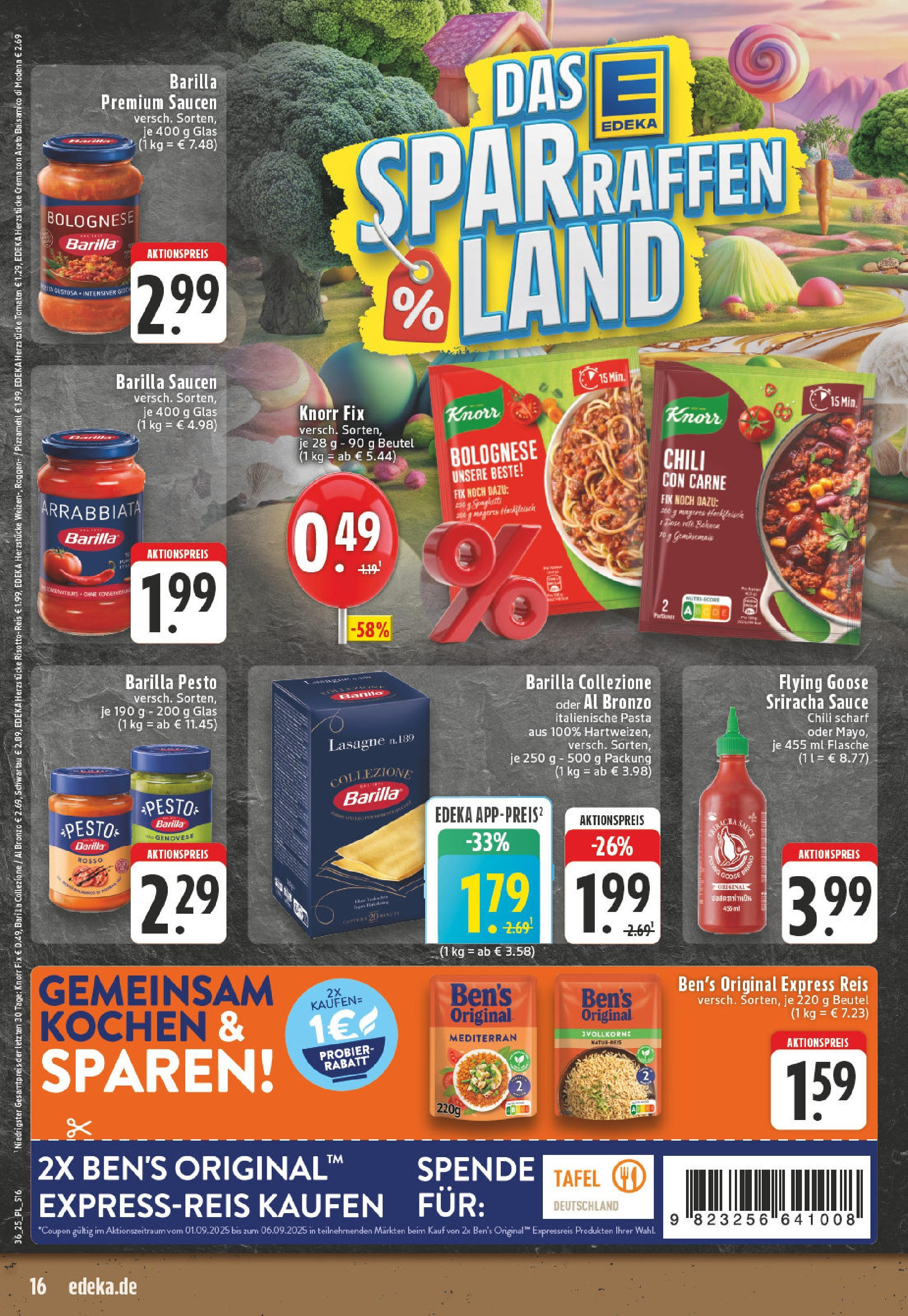 Edeka prospekt Xanten (ab 01.09.2025) » Angebote Online | Seite: 16 | Produkte: Barilla, Balsamico, Barilla pesto, Tomaten Edeka prospekt Xanten (ab 01.09.2025) » Angebote Online | Seite: 16 | Produkte: Barilla, Balsamico, Barilla pesto, Tomaten