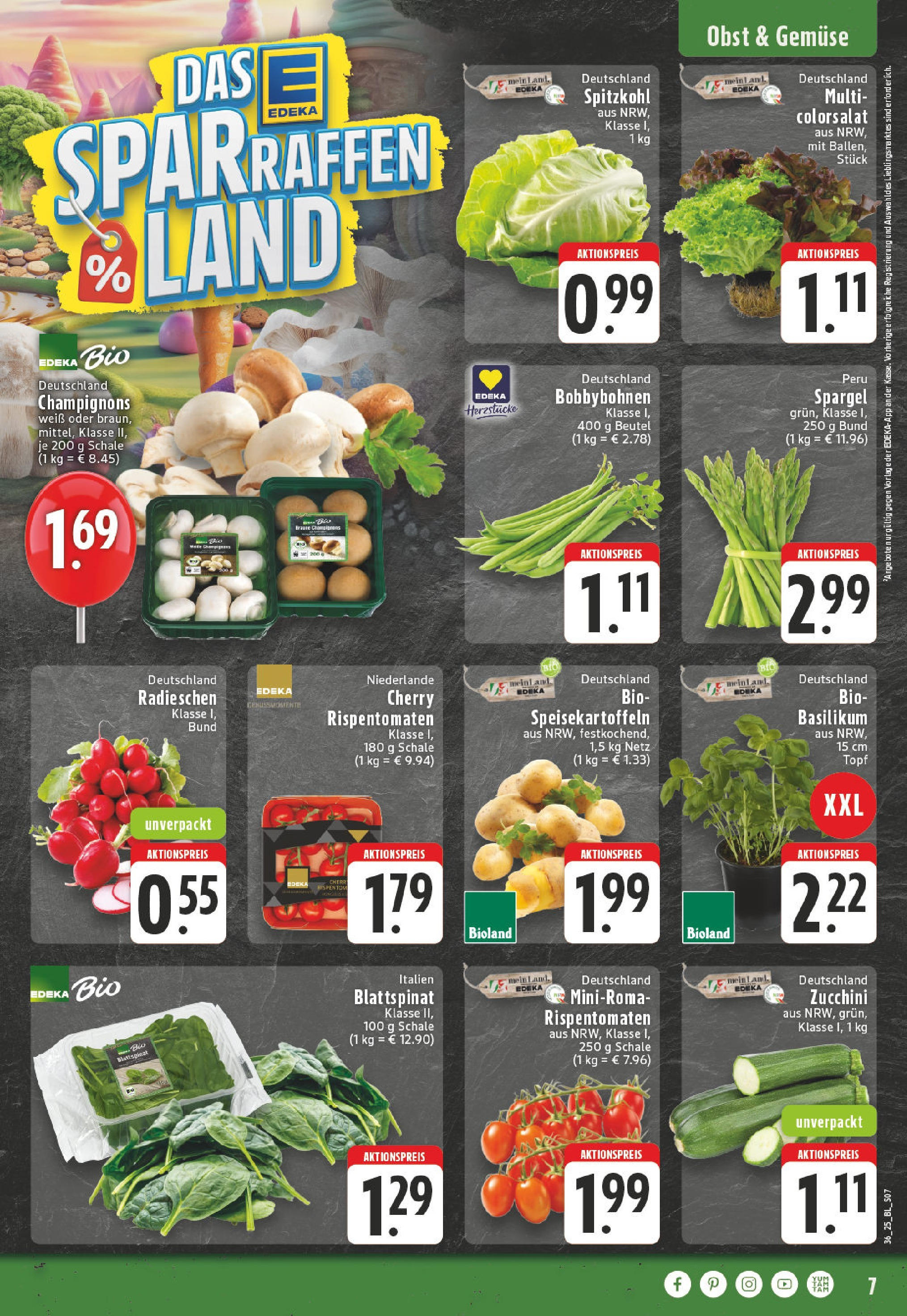 Edeka prospekt Köln-Worringen	 (ab 01.09.2025) » Angebote Online | Seite: 7 | Produkte: Spargel, Champignons, Obst, Zucchini