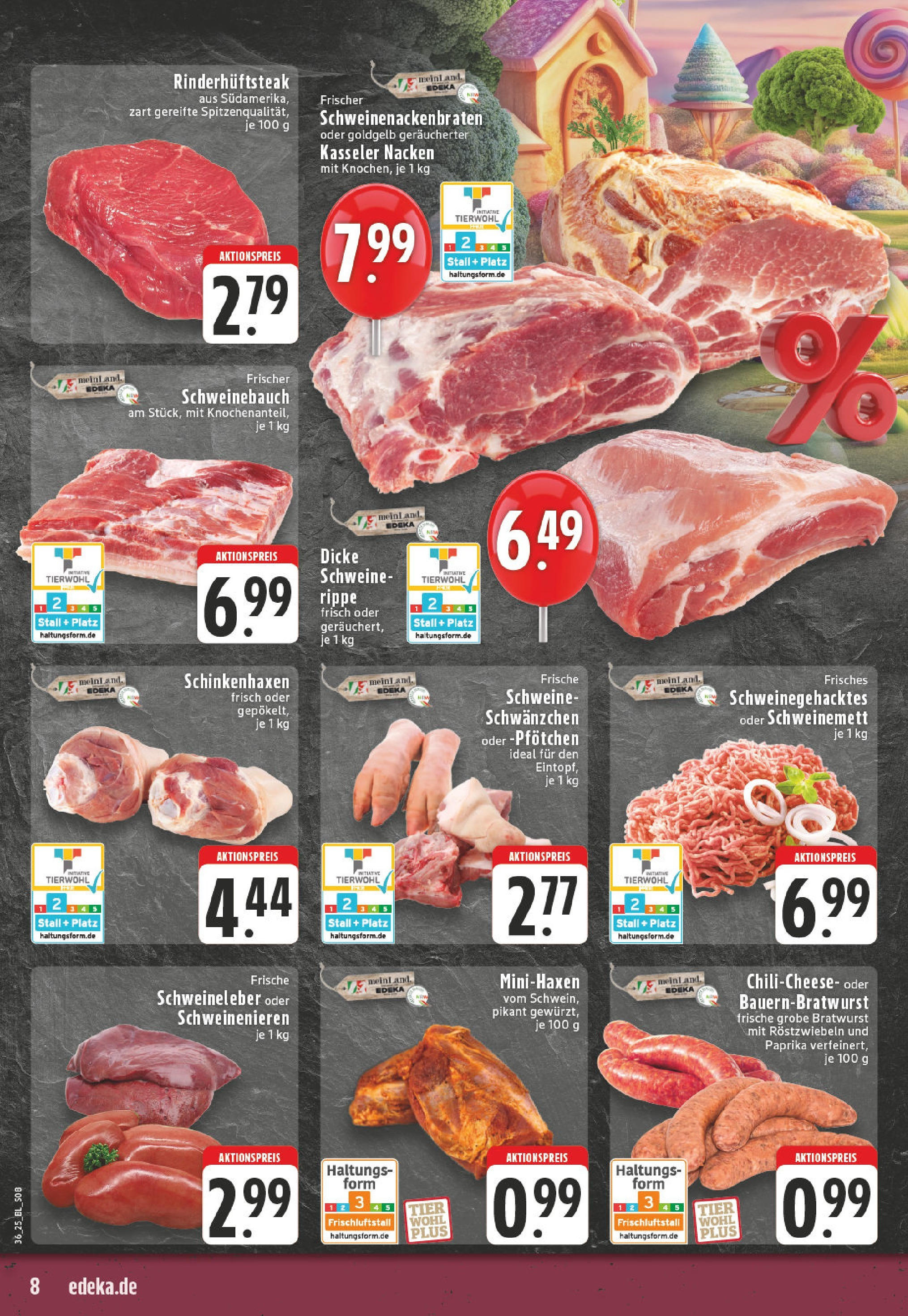 Edeka prospekt Köln-Worringen	 (ab 01.09.2025) » Angebote Online | Seite: 8 | Produkte: Schweinebauch, Bratwurst, Kasseler nacken, Paprika