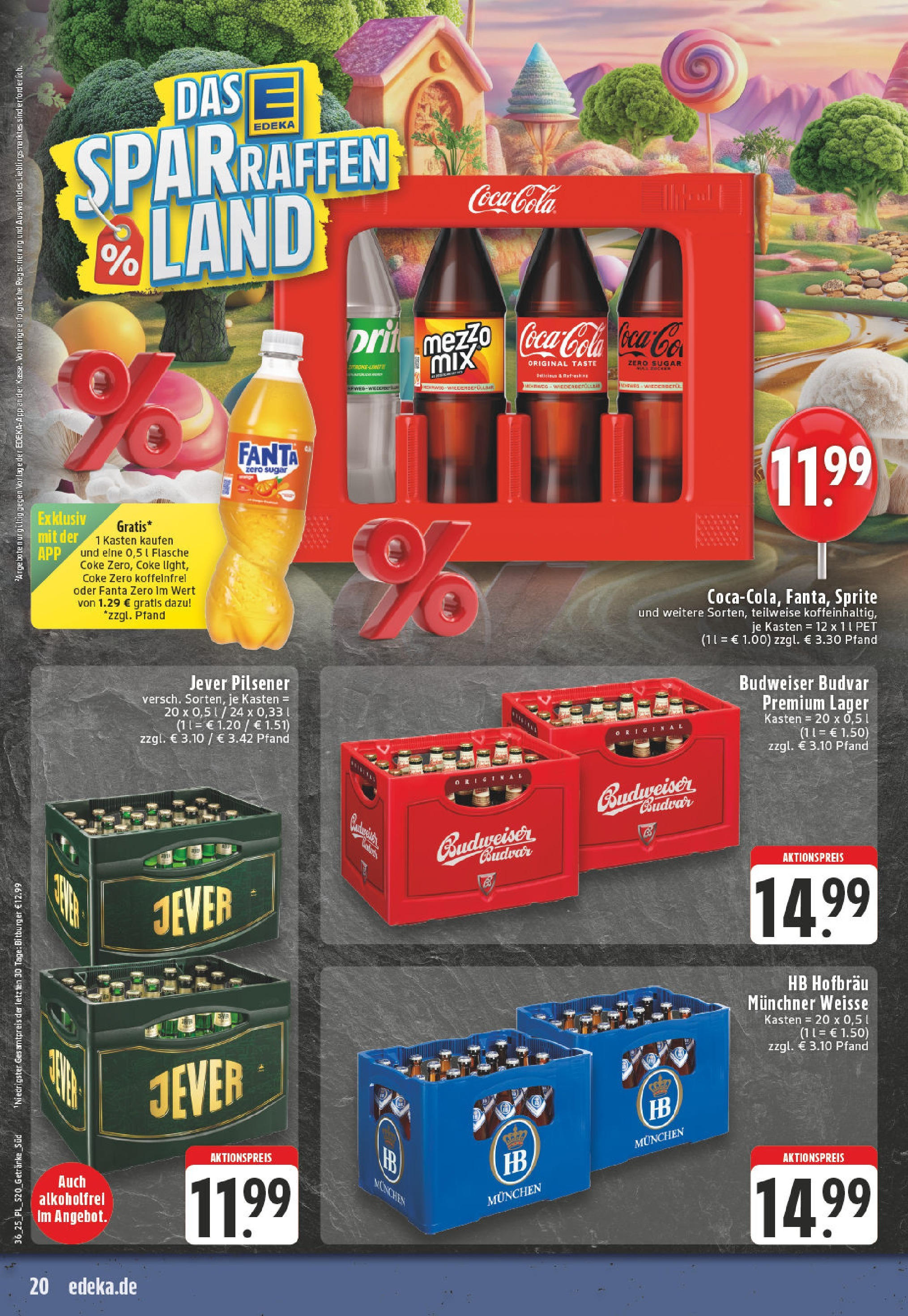 Edeka prospekt Bornheim (ab 01.09.2025) » Angebote Online | Seite: 20 | Produkte: Bitburger, Fanta, Sprite, Budweiser Edeka prospekt Bornheim (ab 01.09.2025) » Angebote Online | Seite: 20 | Produkte: Bitburger, Fanta, Sprite, Budweiser