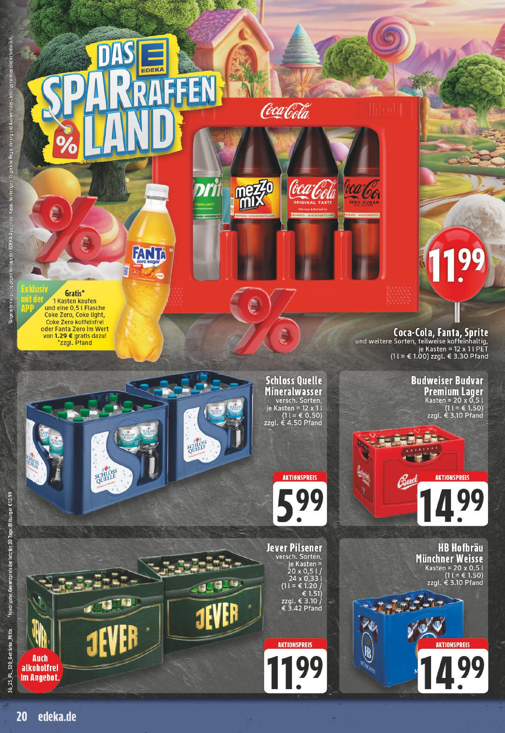 Edeka prospekt Dinslaken (ab 01.09.2025) » Angebote Online | Seite: 20 | Produkte: Bitburger, Fanta, Jever, Budweiser Edeka prospekt Dinslaken (ab 01.09.2025) » Angebote Online | Seite: 20 | Produkte: Bitburger, Fanta, Jever, Budweiser