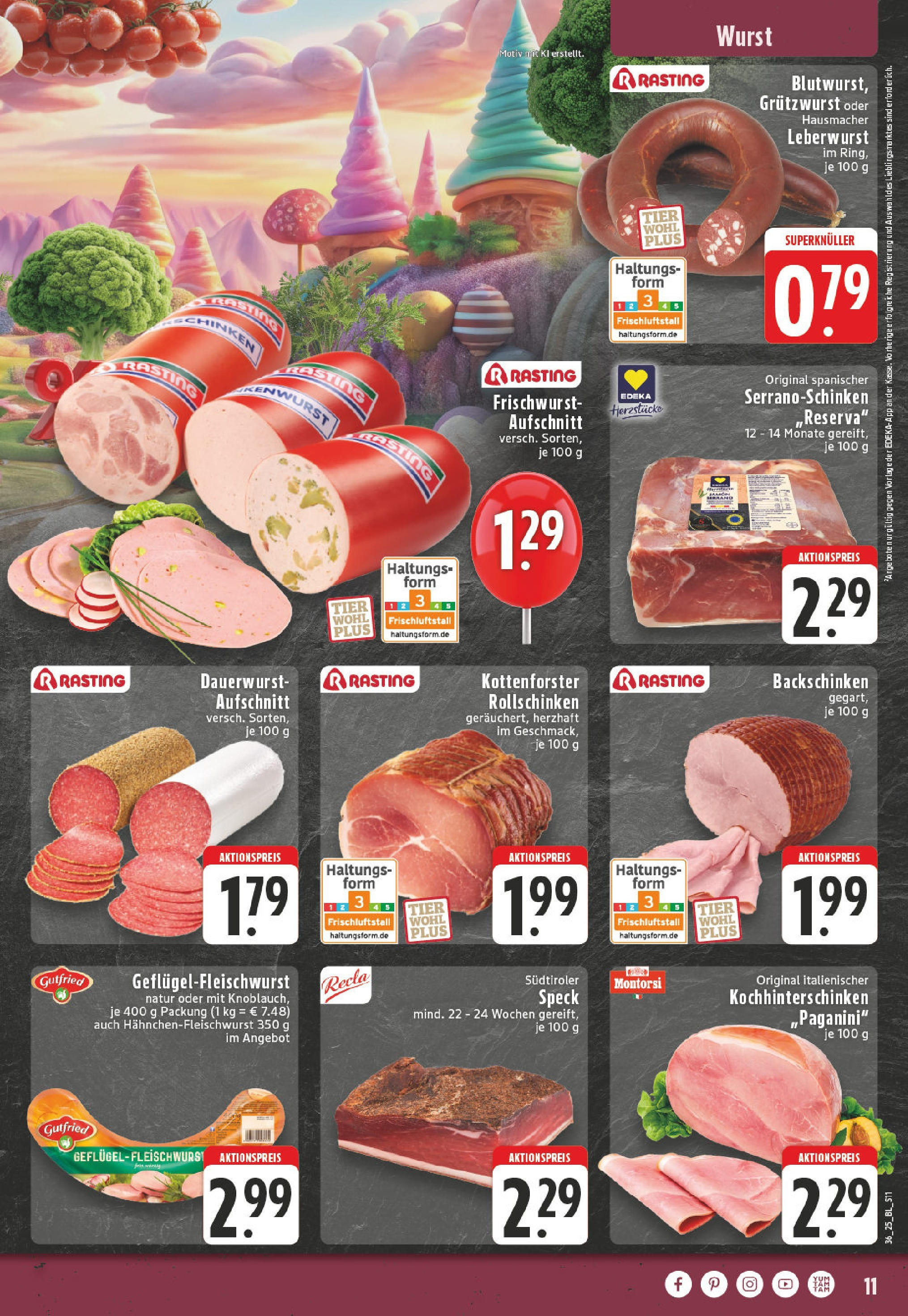 Edeka prospekt Köln-Worringen	 (ab 01.09.2025) » Angebote Online | Seite: 11 | Produkte: Wurst