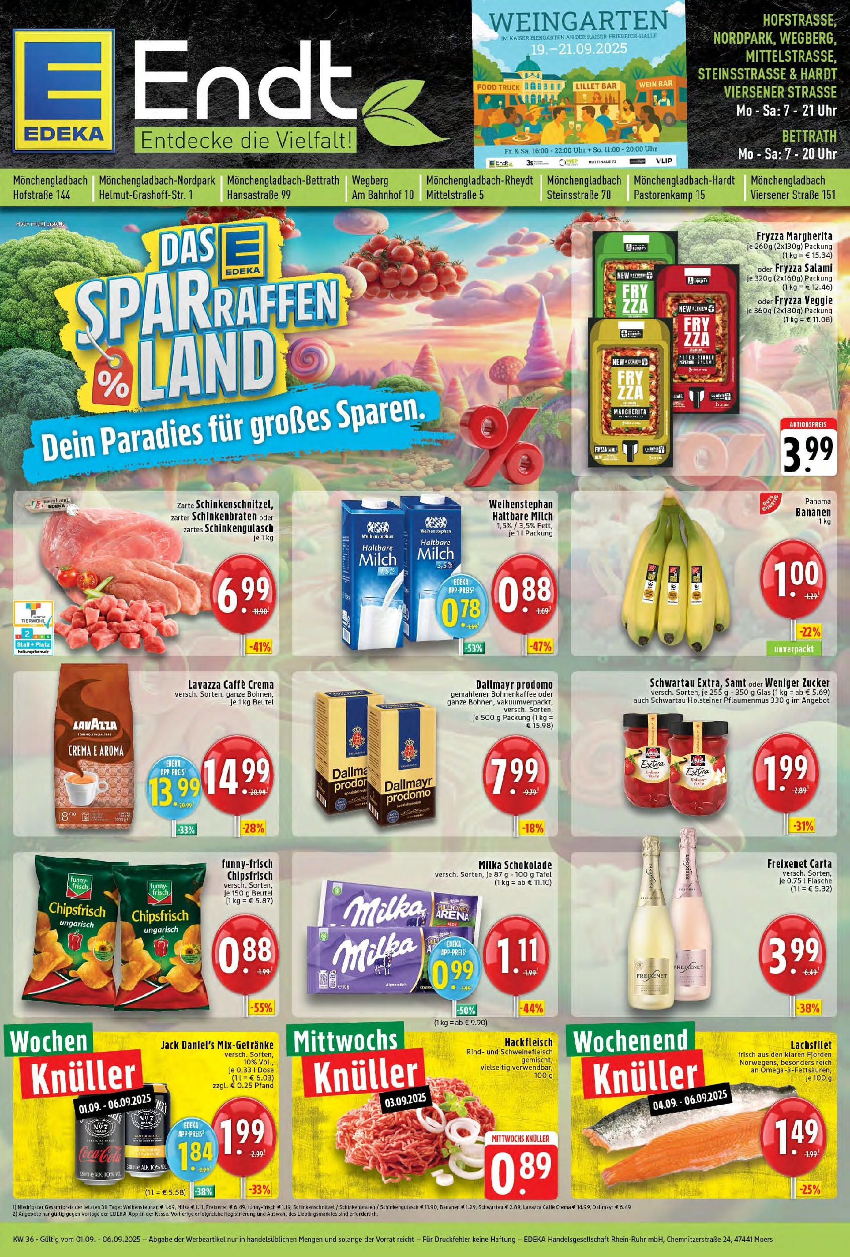 Edeka prospekt Mönchengladbach	 (ab 01.09.2025) » Angebote Online | Seite: 1 | Produkte: Lavazza, Schokolade, Bananen, Lillet