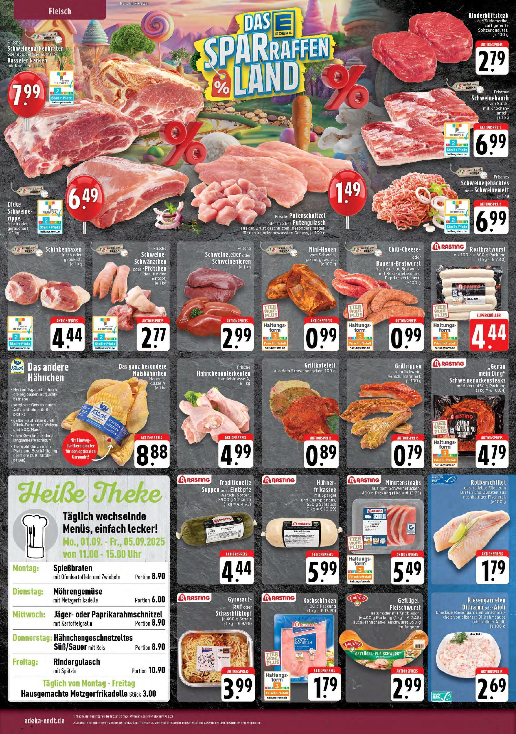 Edeka prospekt Mönchengladbach	 (ab 01.09.2025) » Angebote Online | Seite: 2 | Produkte: Rindergulasch, Hahnchen, Schweinebauch, Bratwurst