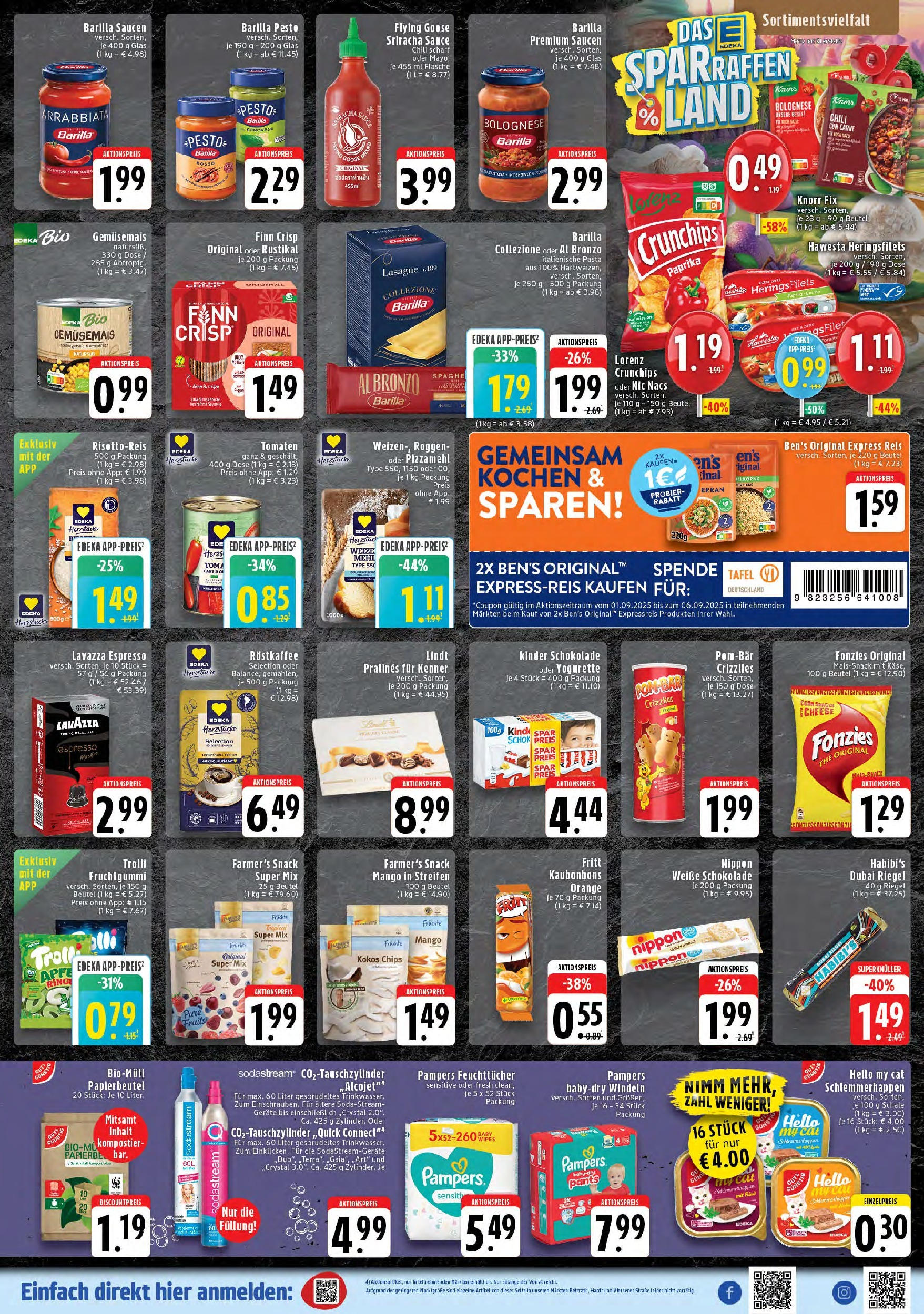 Edeka prospekt Mönchengladbach	 (ab 01.09.2025) » Angebote Online | Seite: 7 | Produkte: Yogurette, Pampers, Lorenz crunchips, Pasta