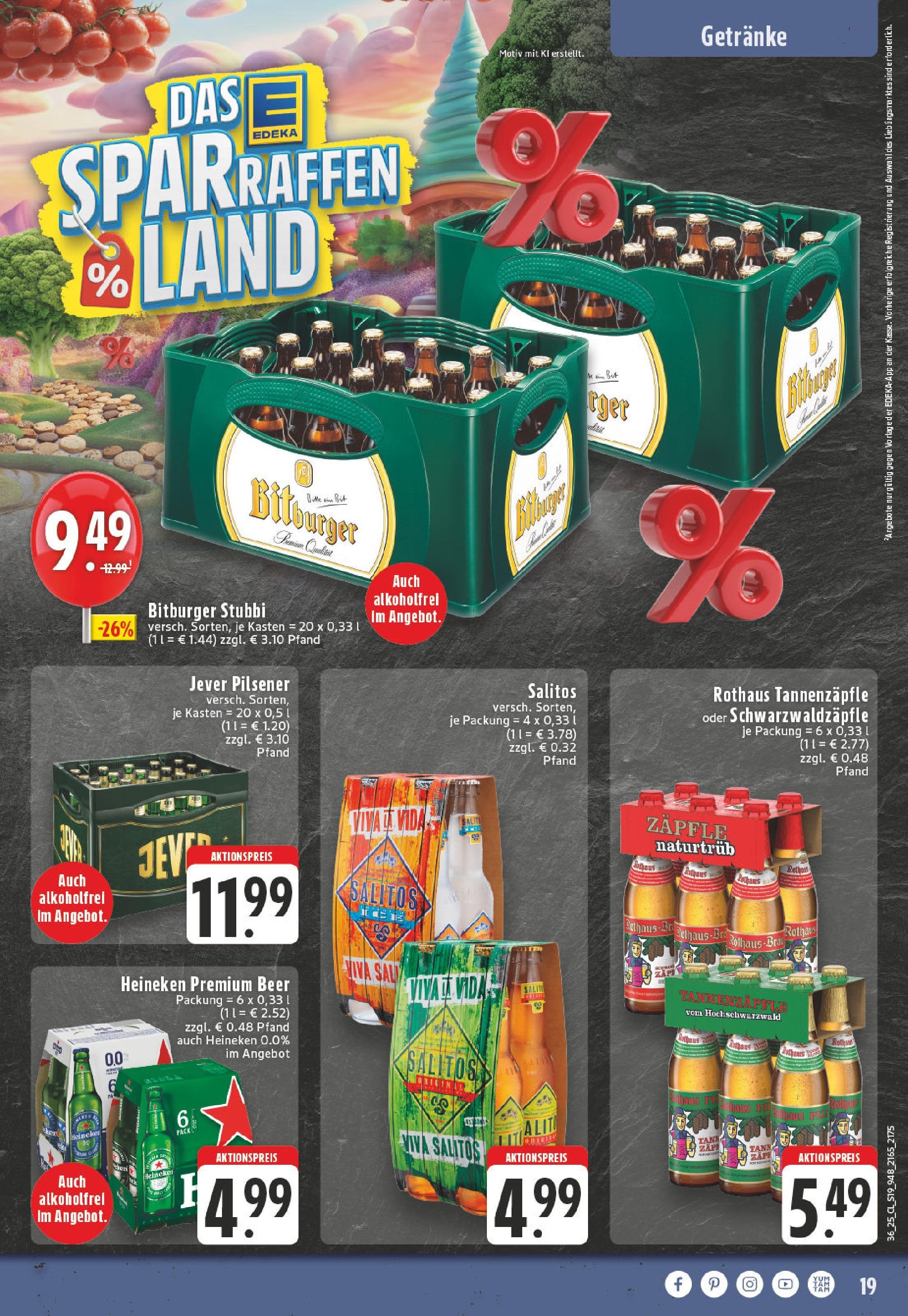 Edeka prospekt Monheim Am Rhein (ab 01.09.2025) » Angebote Online | Seite: 19 | Produkte: Bitburger, Heineken, Jever Edeka prospekt Monheim Am Rhein (ab 01.09.2025) » Angebote Online | Seite: 19 | Produkte: Bitburger, Heineken, Jever