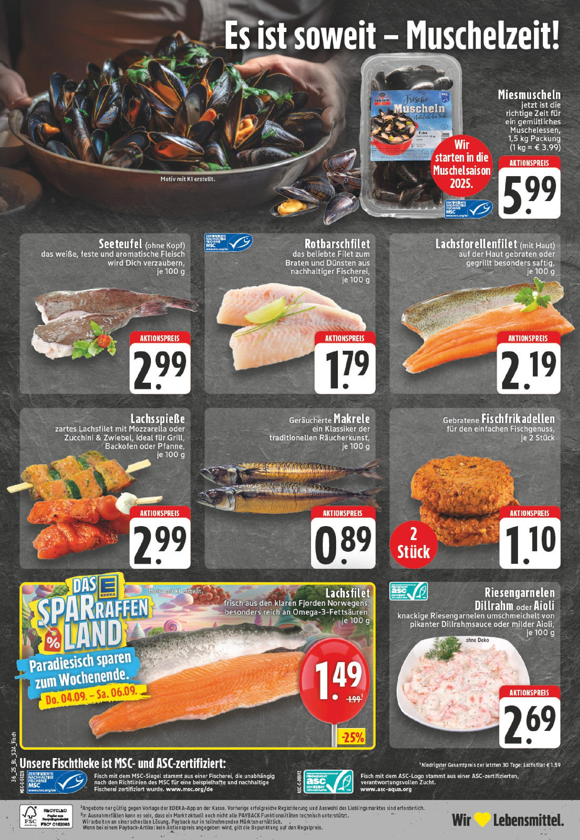 Edeka prospekt Oberhausen (ab 01.09.2025) » Angebote Online | Seite: 24 | Produkte: Mozzarella, Fisch, Backofen, Fleisch Edeka prospekt Oberhausen (ab 01.09.2025) » Angebote Online | Seite: 24 | Produkte: Mozzarella, Fisch, Backofen, Fleisch