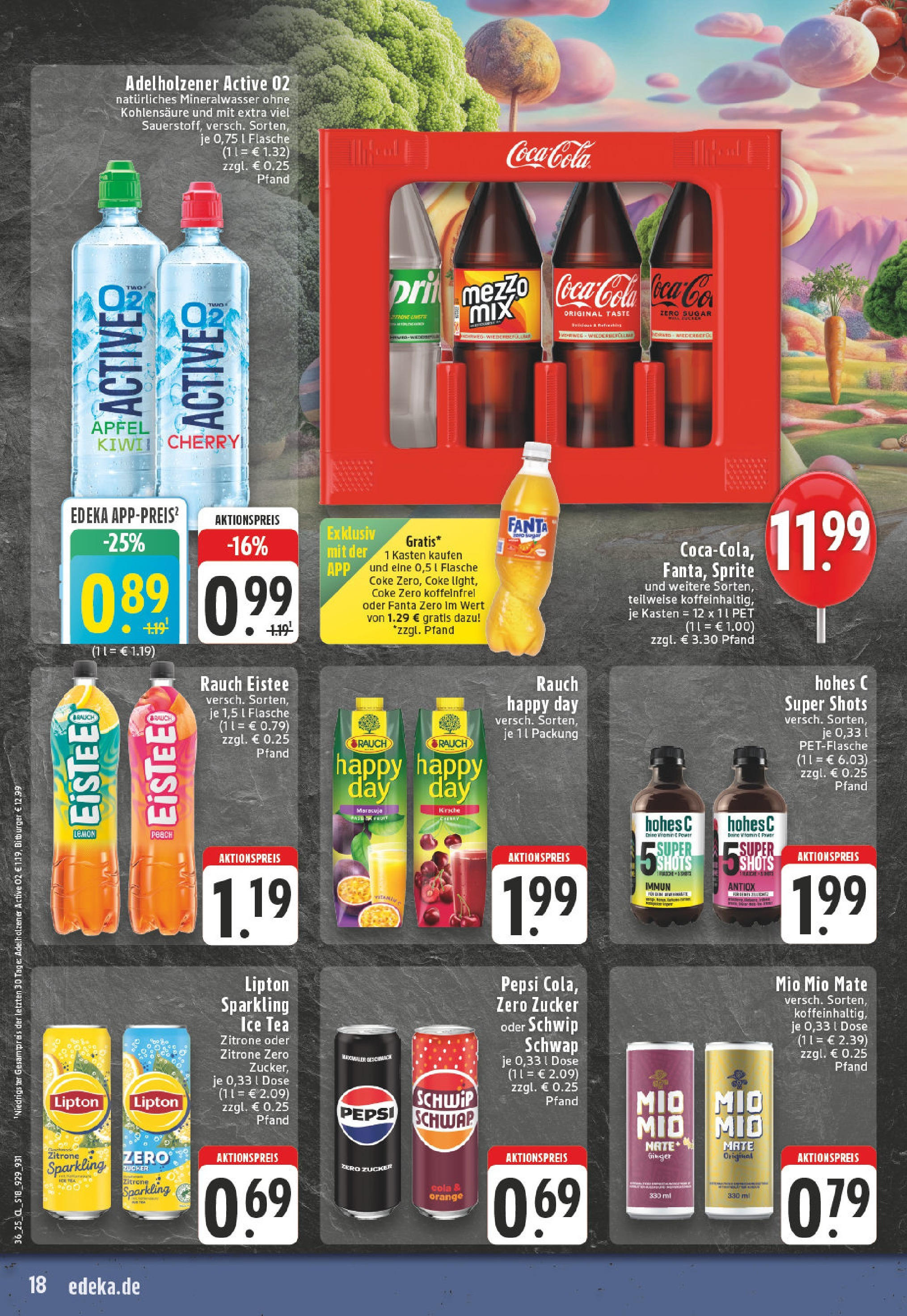 Edeka prospekt Bonn (ab 01.09.2025) » Angebote Online | Seite: 18 | Produkte: Sprite, Adelholzener, Mineralwasser, Pepsi Edeka prospekt Bonn (ab 01.09.2025) » Angebote Online | Seite: 18 | Produkte: Sprite, Adelholzener, Mineralwasser, Pepsi