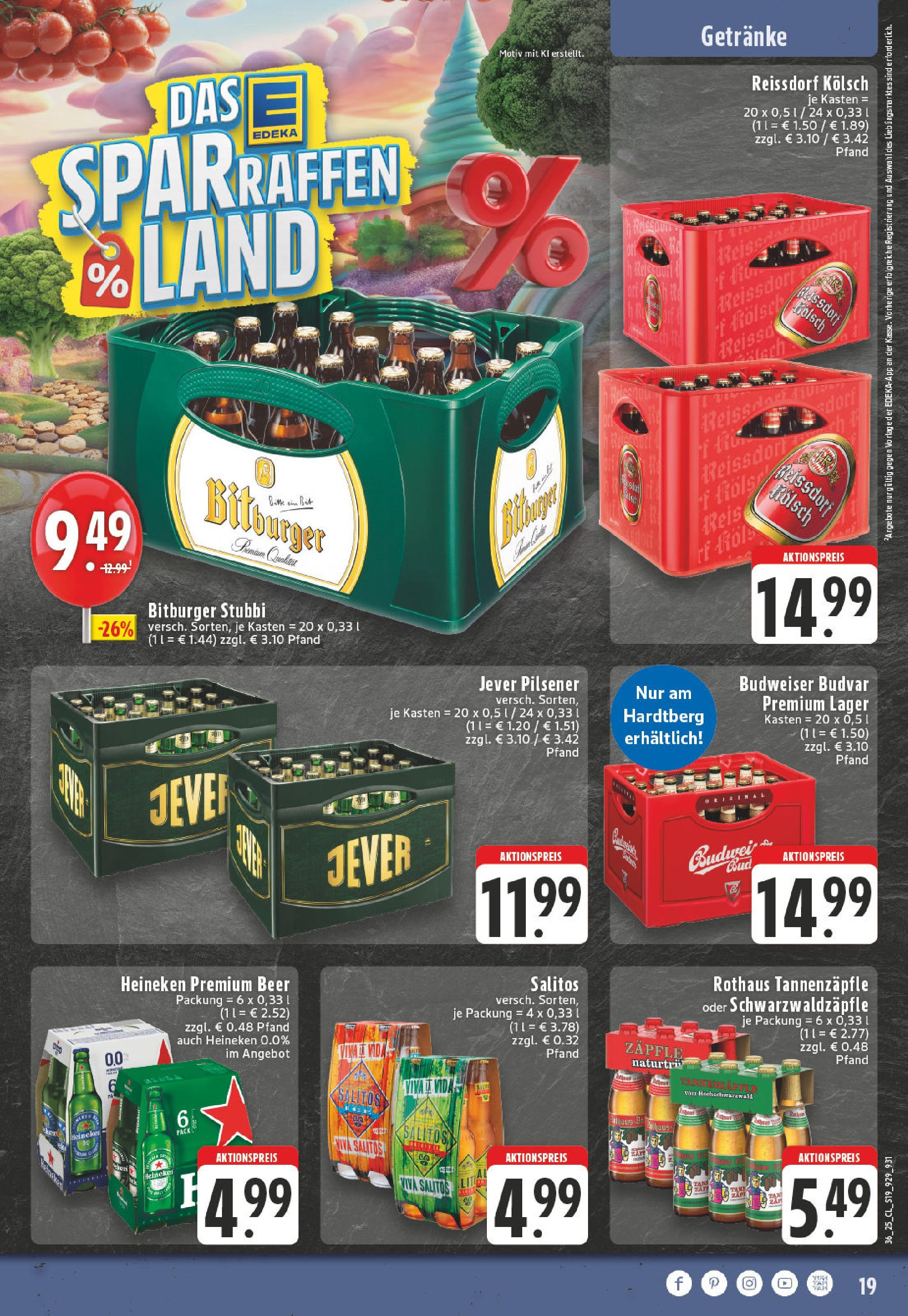 Edeka prospekt Bonn (ab 01.09.2025) » Angebote Online | Seite: 19 | Produkte: Bitburger, Heineken, Jever, Reis Edeka prospekt Bonn (ab 01.09.2025) » Angebote Online | Seite: 19 | Produkte: Bitburger, Heineken, Jever, Reis