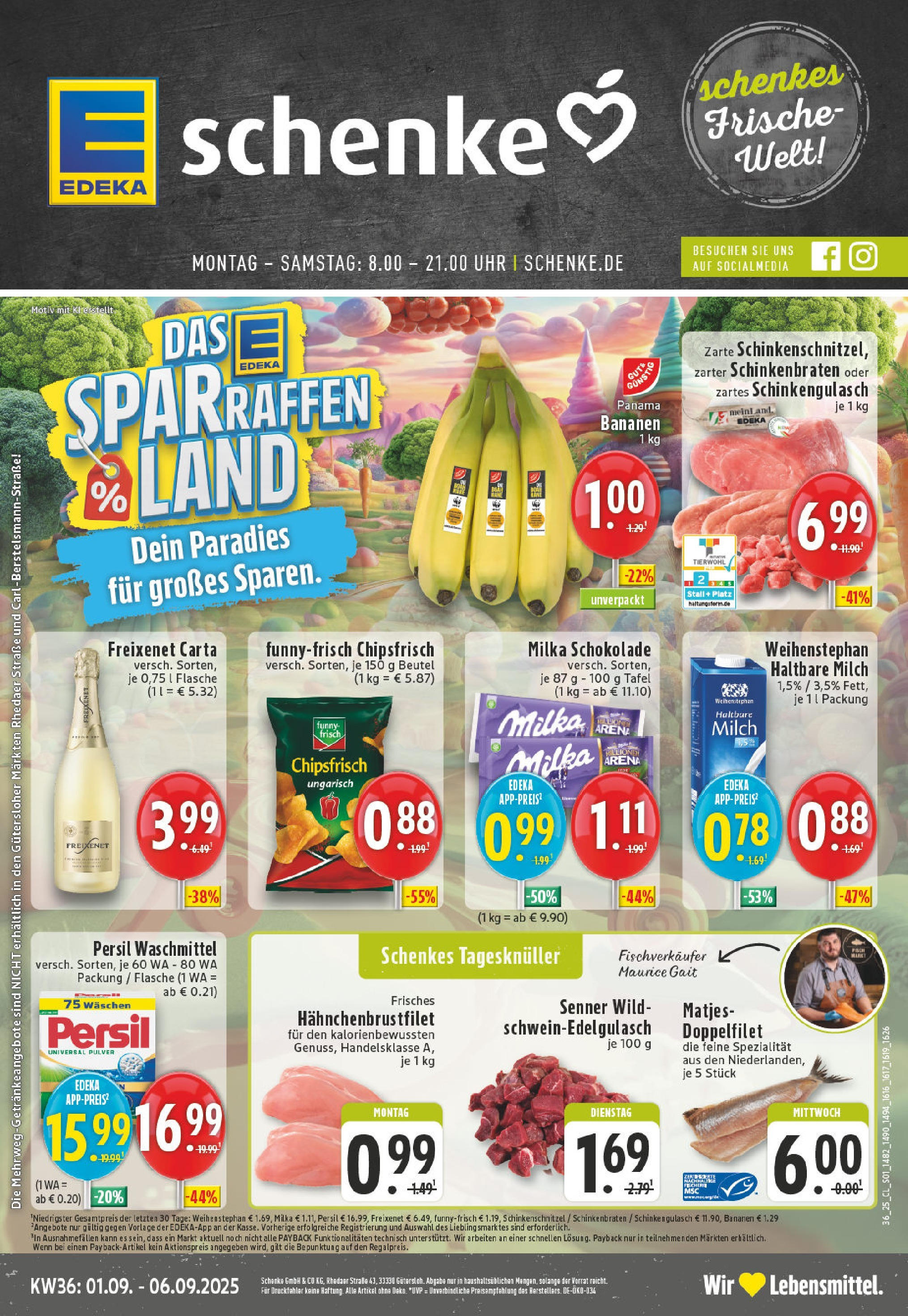 EDEKA Prospekt ab 01.09.2025 - Prospekt Gütersloh Online Vorschau von dem Prospekt des Geschäftes Edeka, gültig ab dem 01.09.2025