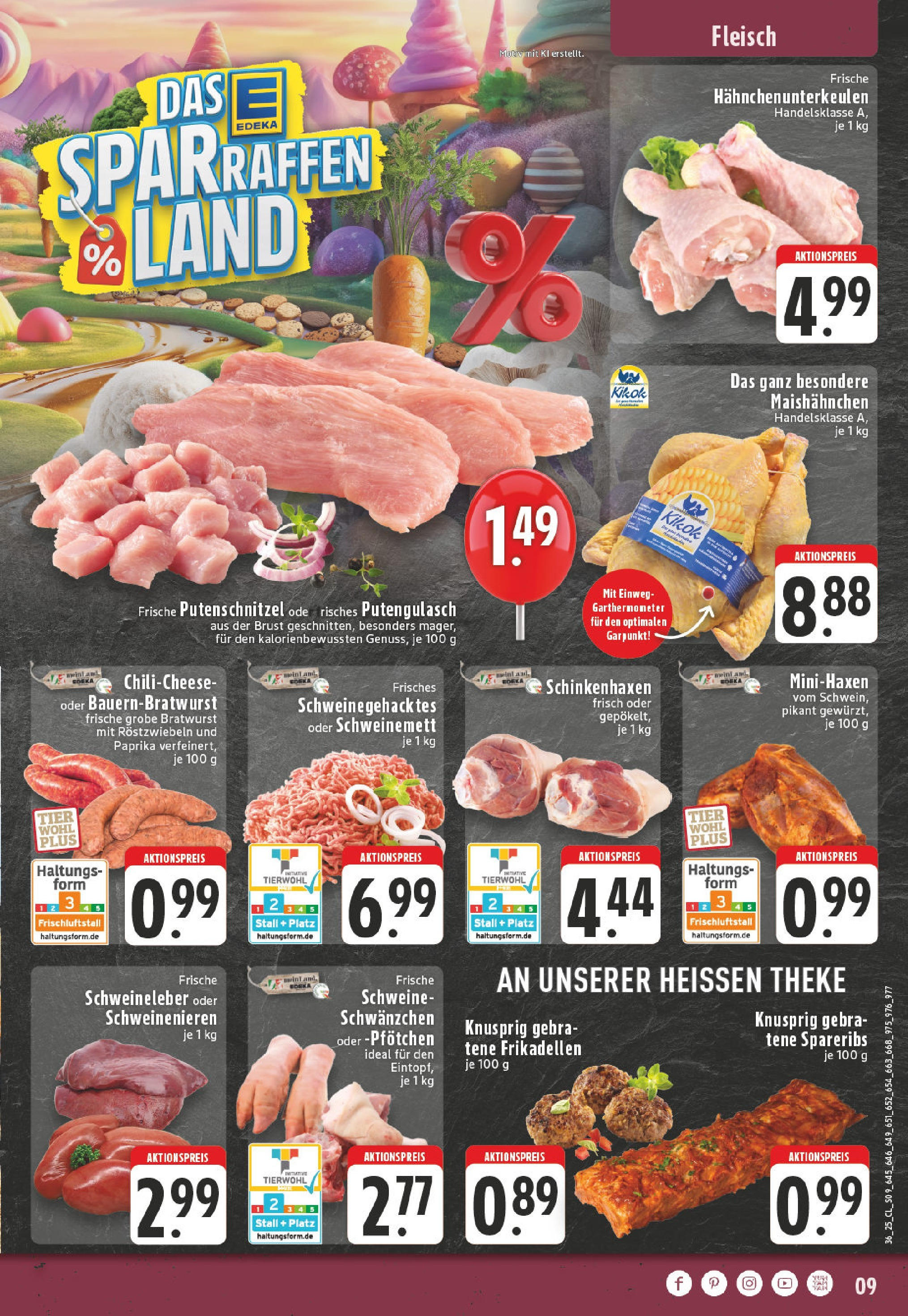 Edeka prospekt Düsseldorf - Bilk (ab 01.09.2025) » Angebote Online | Seite: 9 | Produkte: Theke, Bratwurst, Putenschnitzel, Fleisch Edeka prospekt Düsseldorf - Bilk (ab 01.09.2025) » Angebote Online | Seite: 9 | Produkte: Theke, Bratwurst, Putenschnitzel, Fleisch