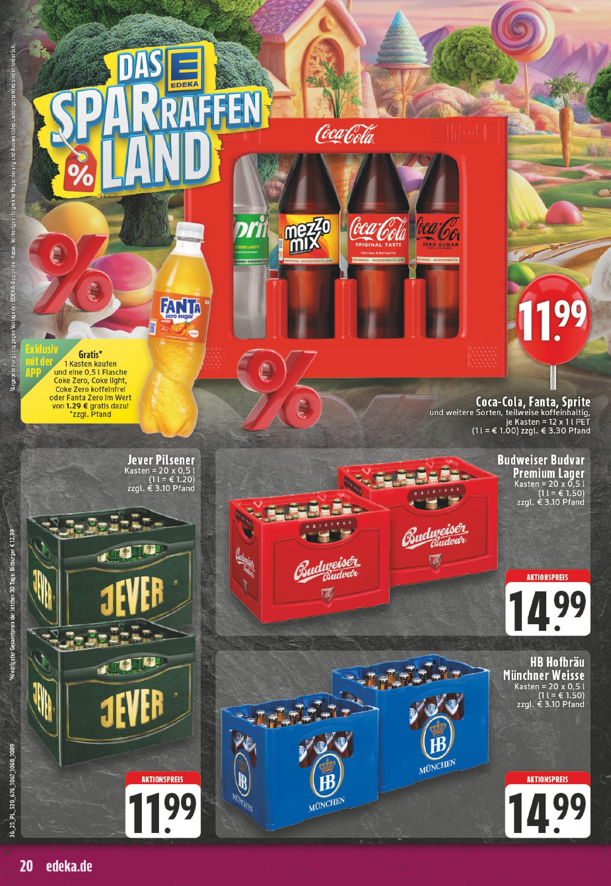 Edeka prospekt Titz (ab 01.09.2025) » Angebote Online | Seite: 20 | Produkte: Bitburger, Sprite, Jever, Budweiser Edeka prospekt Titz (ab 01.09.2025) » Angebote Online | Seite: 20 | Produkte: Bitburger, Sprite, Jever, Budweiser