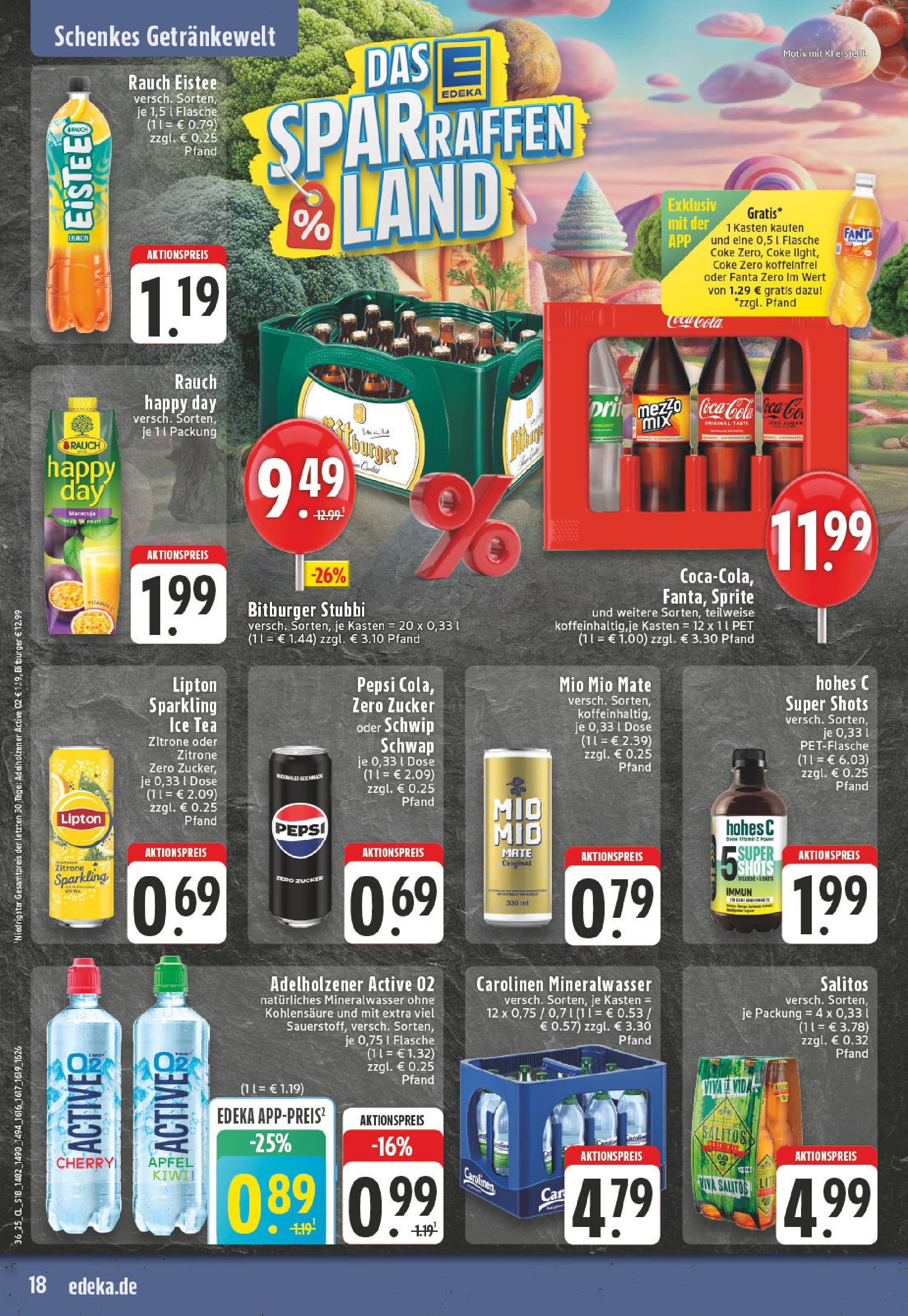 Edeka prospekt Guetersloh (ab 01.09.2025) » Angebote Online | Seite: 18 | Produkte: Bitburger, Coca cola, Mineralwasser, Hohes c Edeka prospekt Guetersloh (ab 01.09.2025) » Angebote Online | Seite: 18 | Produkte: Bitburger, Coca cola, Mineralwasser, Hohes c