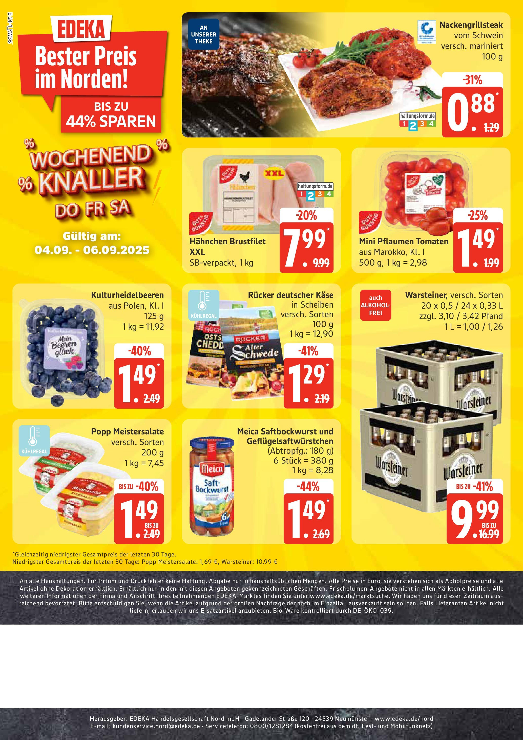 Marktkauf - Marktkauf: Wochenangebote (ab 01.09.2025) » Angebote ab Montag | Seite: 24 | Produkte: Bockwurst, Hahnchen, Tomaten, Warsteiner Marktkauf - Marktkauf: Wochenangebote (ab 01.09.2025) » Angebote online | Seite: 24 | Produkte: Bockwurst, Hahnchen, Tomaten, Warsteiner