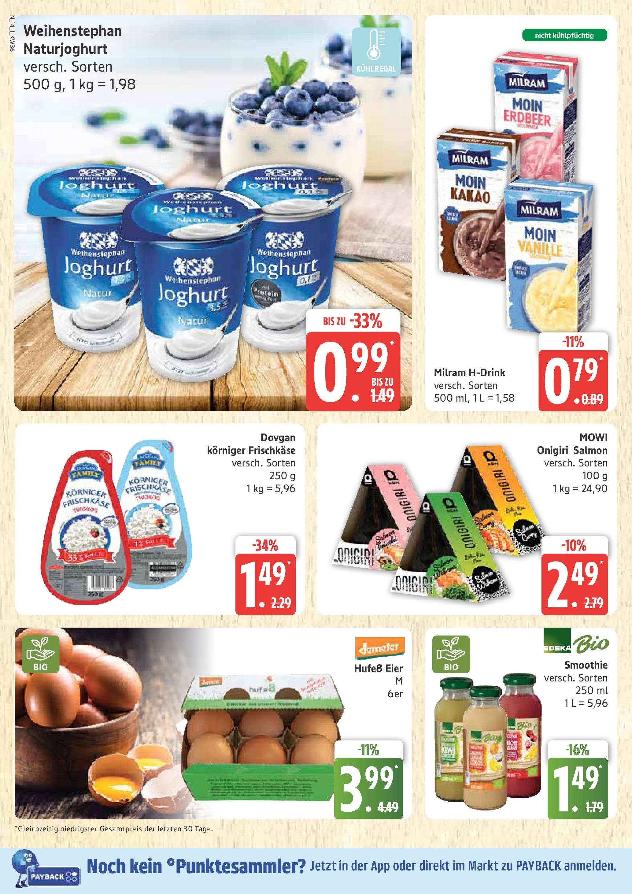 Marktkauf - Marktkauf: Wochenangebote (ab 01.09.2025) » Angebote ab Montag | Seite: 14 | Produkte: Joghurt, Eier, Milram, Frischkase Marktkauf - Marktkauf: Wochenangebote (ab 01.09.2025) » Angebote online | Seite: 14 | Produkte: Joghurt, Eier, Milram, Frischkase