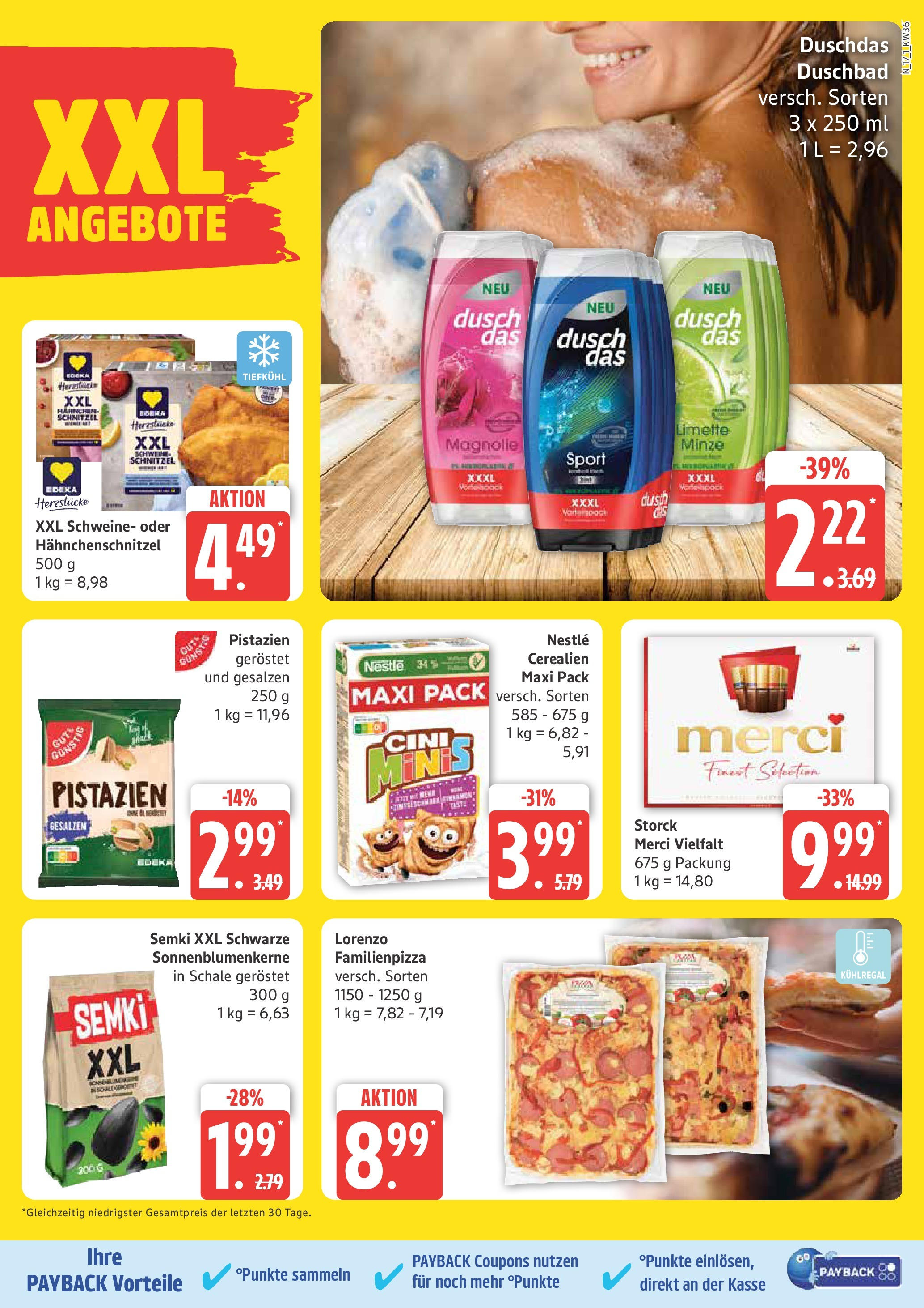 Marktkauf - Marktkauf: Wochenangebote (ab 01.09.2025) » Angebote ab Montag | Seite: 17 | Produkte: Merci, Schnitzel, Pistazien, Duschdas Marktkauf - Marktkauf: Wochenangebote (ab 01.09.2025) » Angebote online | Seite: 17 | Produkte: Merci, Schnitzel, Pistazien, Duschdas