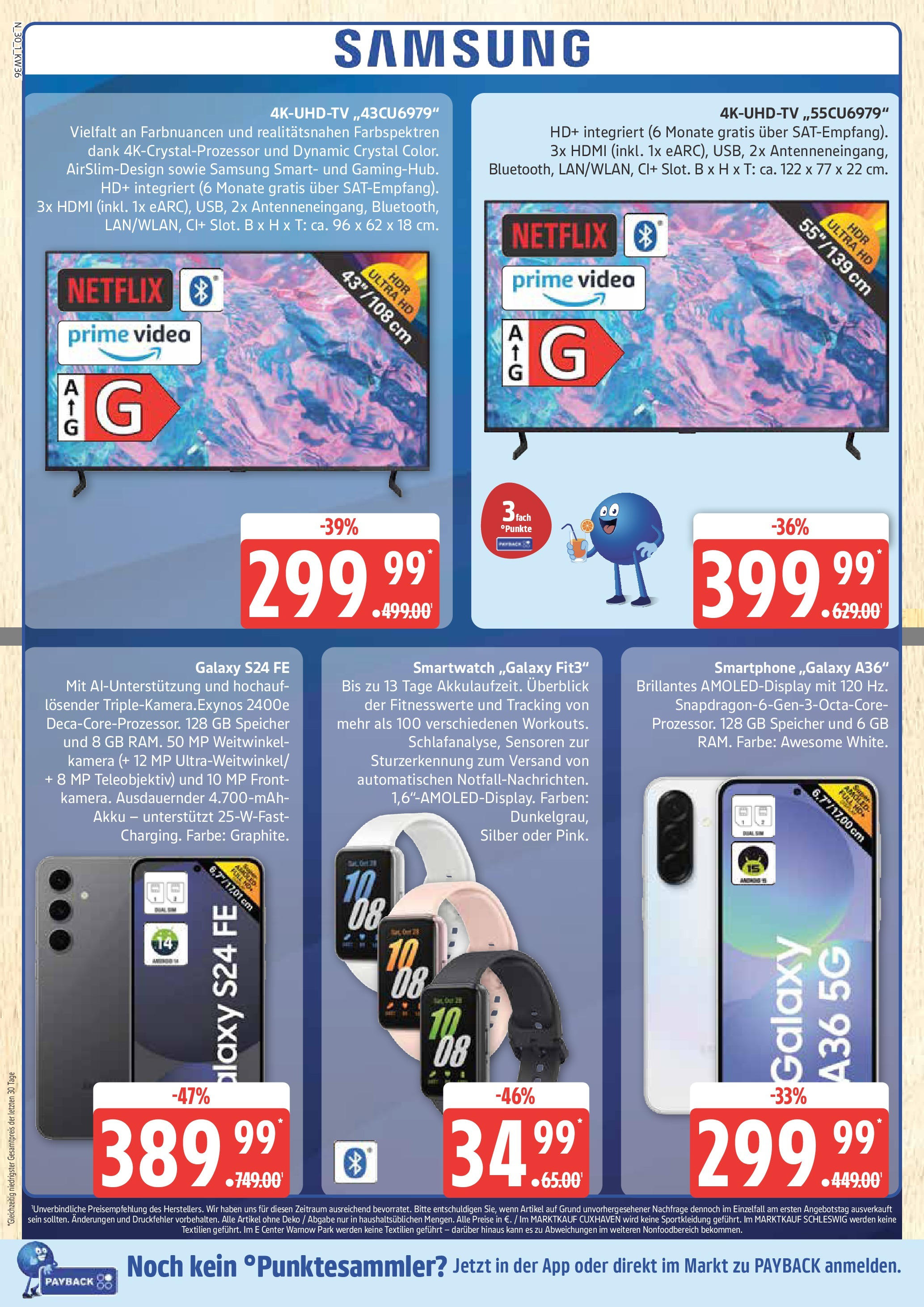 Marktkauf - Marktkauf: Wochenangebote (ab 01.09.2025) » Angebote ab Montag | Seite: 30 | Produkte: Smartwatch, Samsung, Smartphone, Video Marktkauf - Marktkauf: Wochenangebote (ab 01.09.2025) » Angebote online | Seite: 30 | Produkte: Smartwatch, Samsung, Smartphone, Video