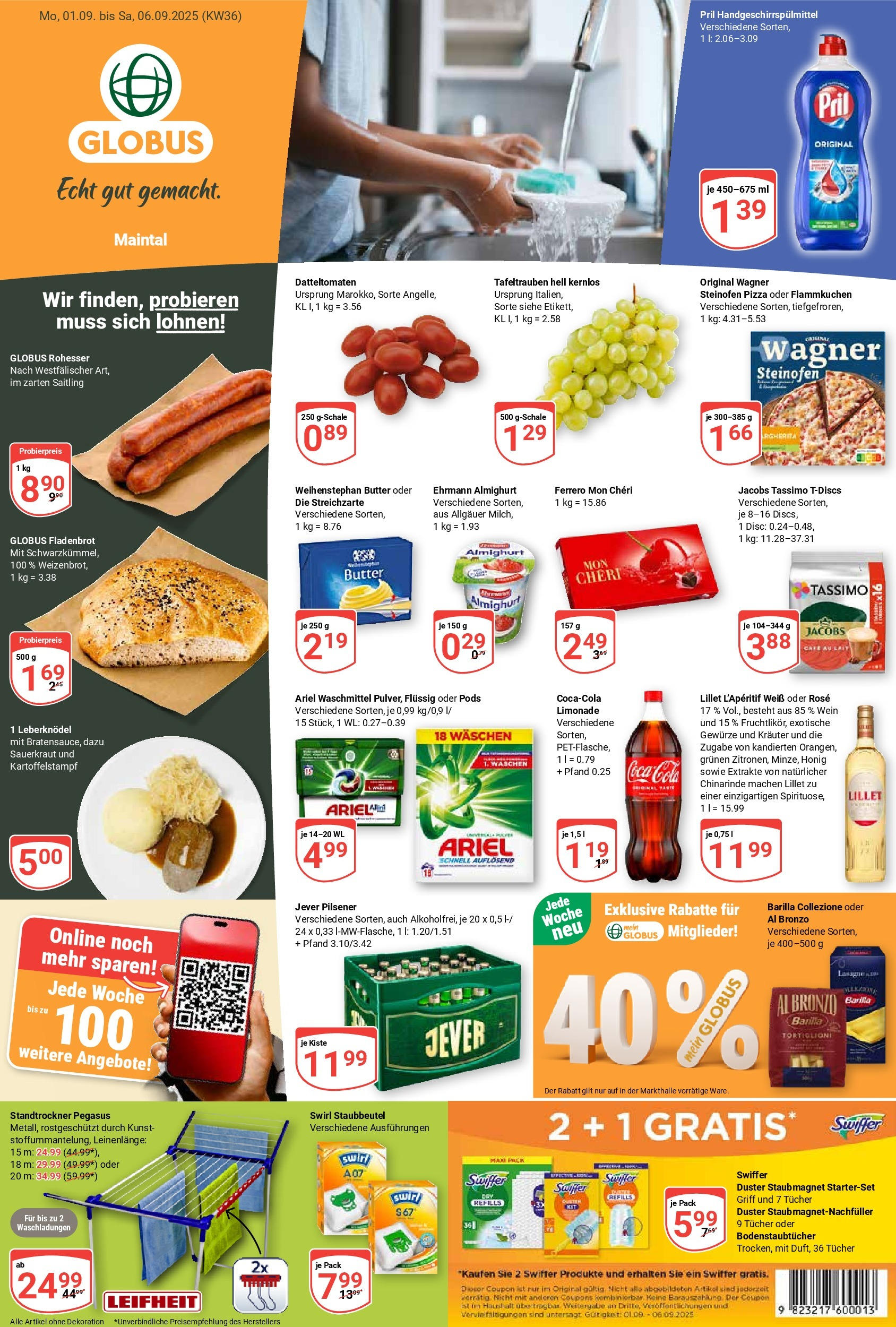 Globus prospekt Maintal-Dörnigheim (ab 01.09.2025) » Angebote ab Montag | Seite: 3 | Produkte: Butter, Ariel, Gewürze, Waschmittel Globus prospekt Maintal-Dörnigheim (ab 01.09.2025) » Angebote online | Seite: 3 | Produkte: Butter, Ariel, Gewürze, Waschmittel