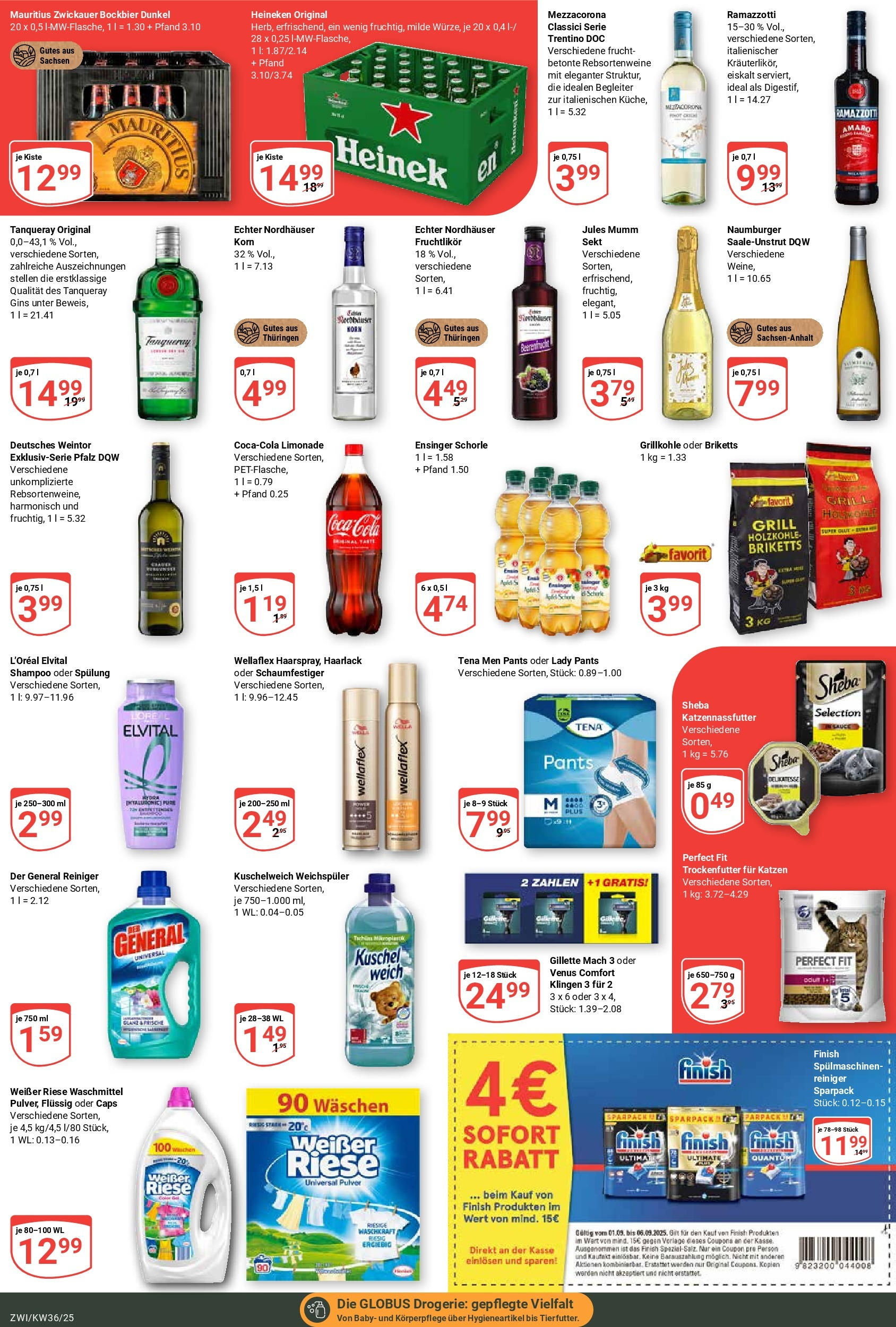 Globus prospekt Zwickau	 (ab 01.09.2025) » Angebote online | Seite: 6 | Produkte: Cola, Limonade, Finish, Shampoo