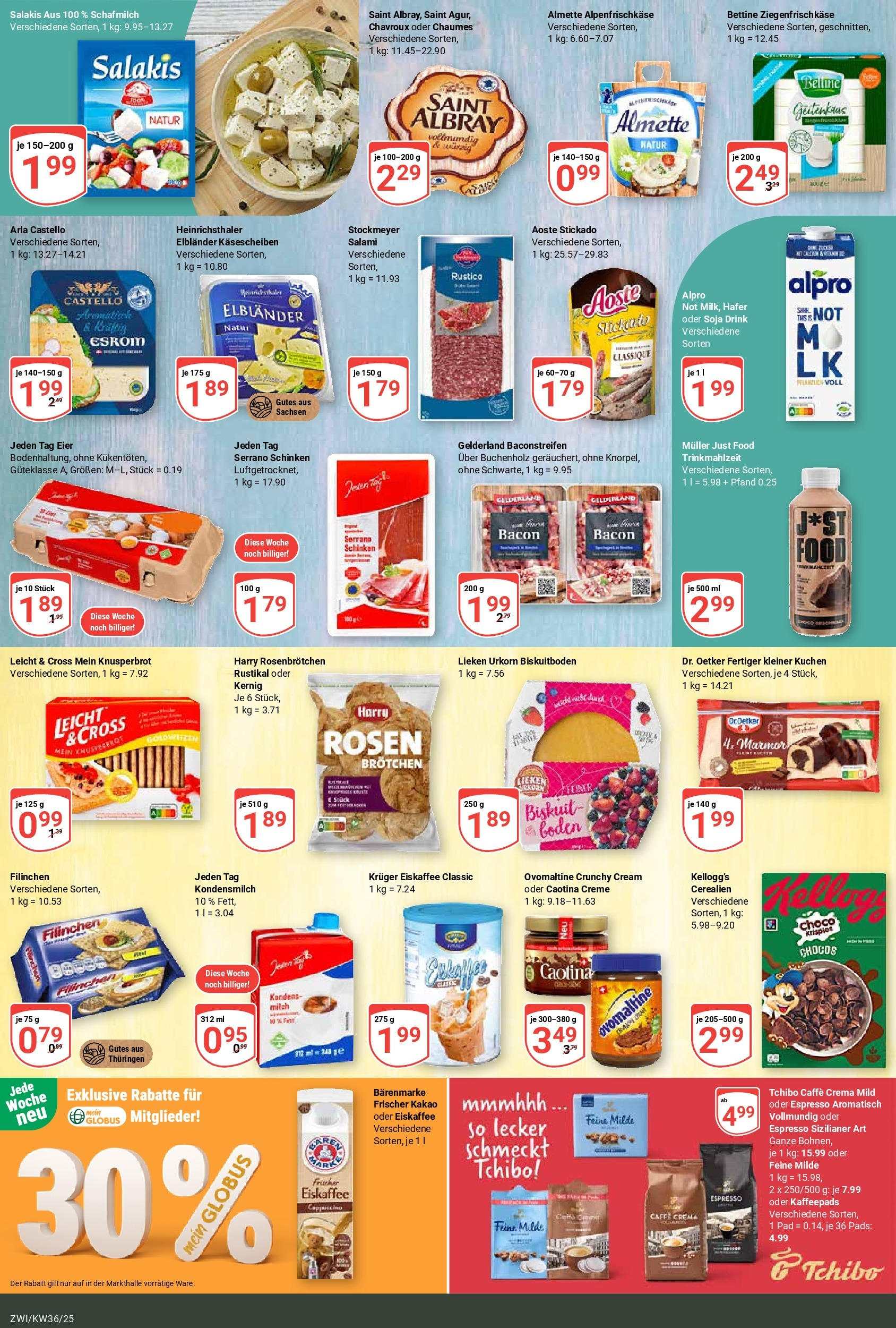Globus prospekt Zwickau	 (ab 01.09.2025) » Angebote online | Seite: 12 | Produkte: Eier, Kellogg's, Salami, Schinken