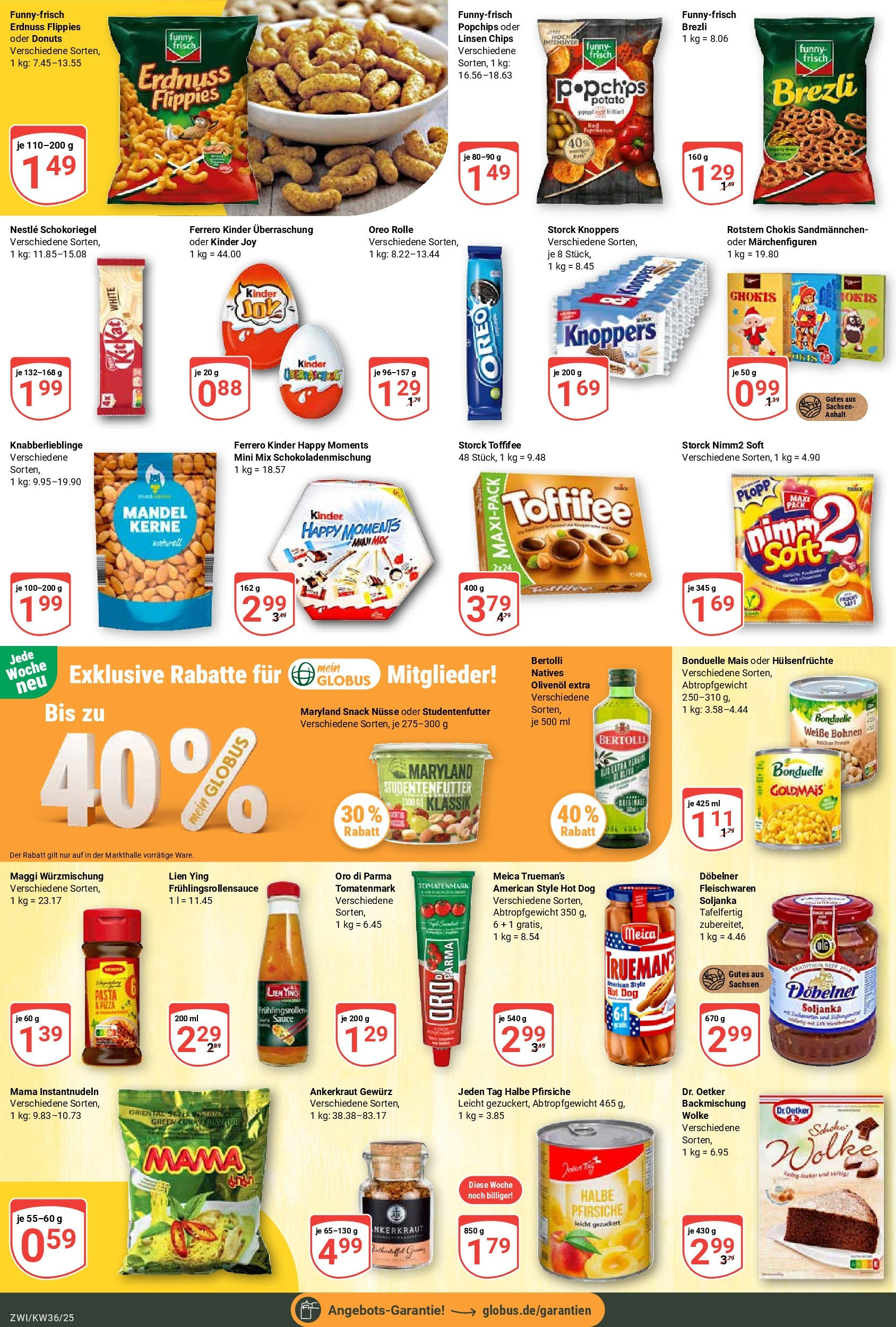 Globus prospekt Zwickau	 (ab 01.09.2025) » Angebote online | Seite: 15 | Produkte: Kinder joy, Meica, Oro di parma, Toffifee