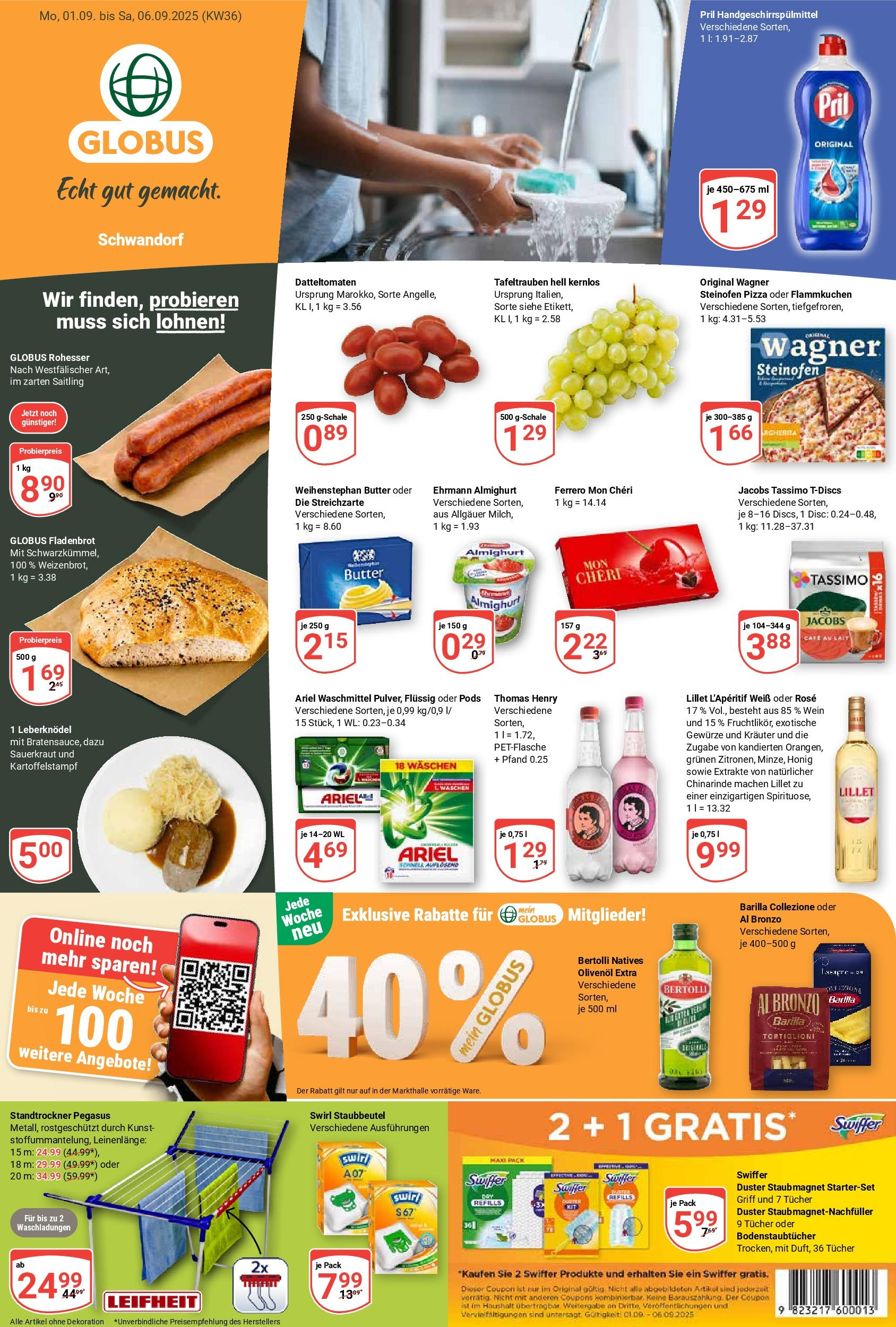 Globus prospekt Schwandorf	 (ab 01.09.2025) » Angebote online | Seite: 7 | Produkte: Butter, Lillet, Wein, Tassimo