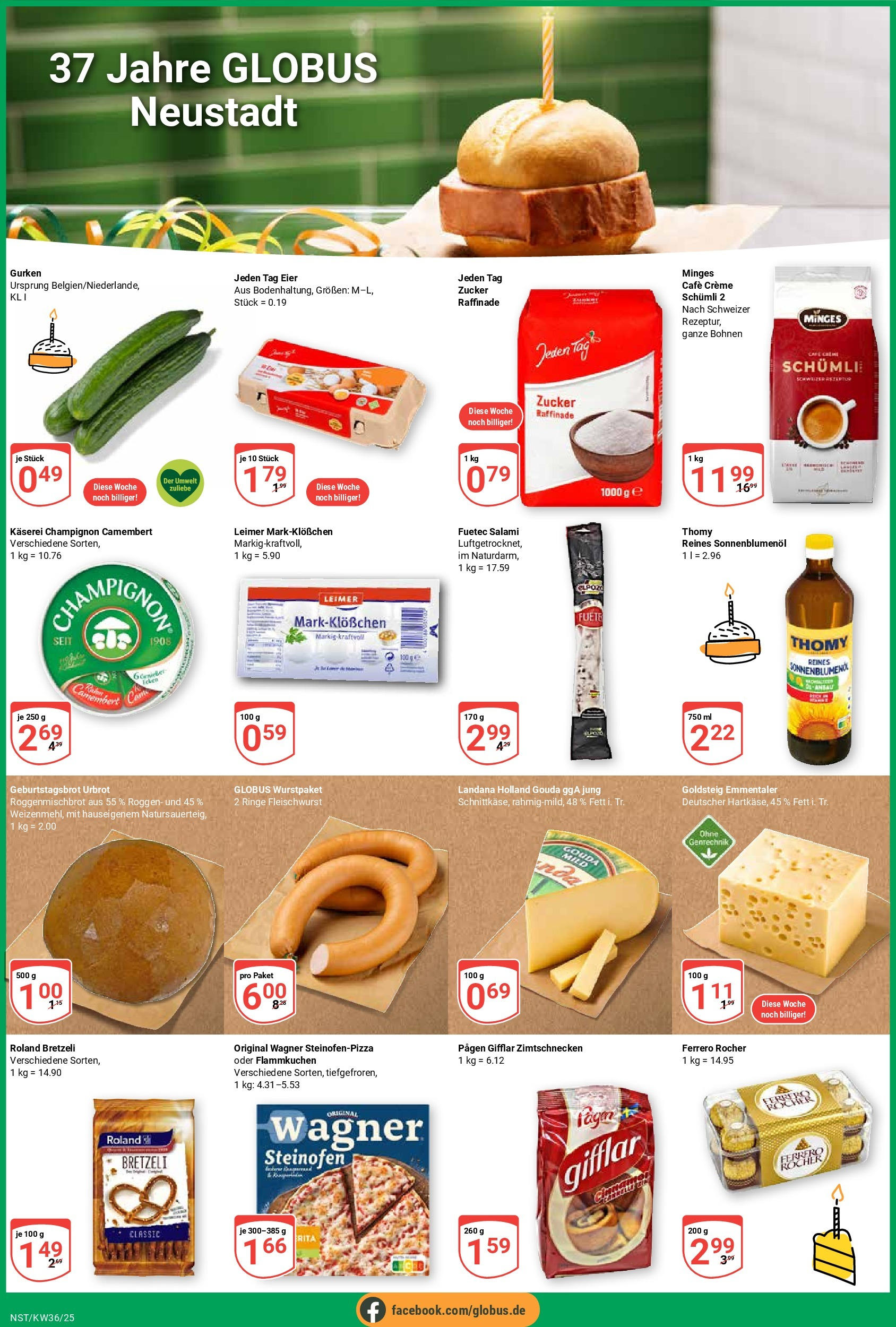 Globus prospekt Neustadt (ab 01.09.2025) » Angebote ab Montag | Seite: 2 | Produkte: Eier, Sonnenblumenol, Gouda, Salami Globus prospekt Neustadt (ab 01.09.2025) » Angebote online | Seite: 2 | Produkte: Eier, Sonnenblumenol, Gouda, Salami