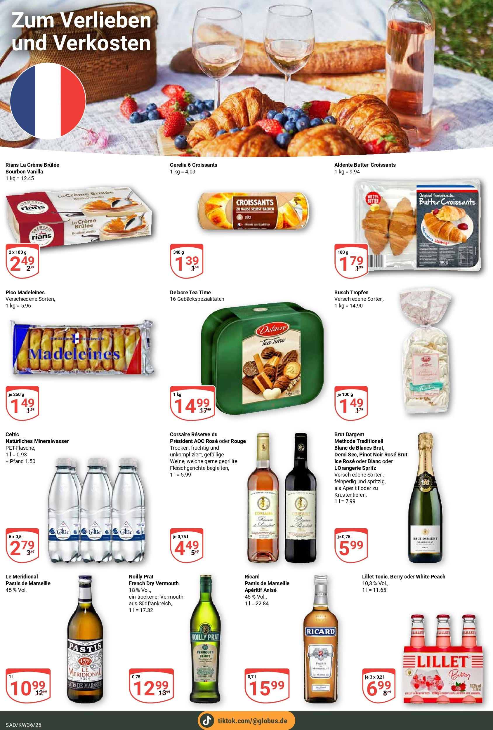 Globus prospekt Schwandorf	 (ab 01.09.2025) » Angebote online | Seite: 16 | Produkte: Butter, Mineralwasser, Creme brulee, Bourbon