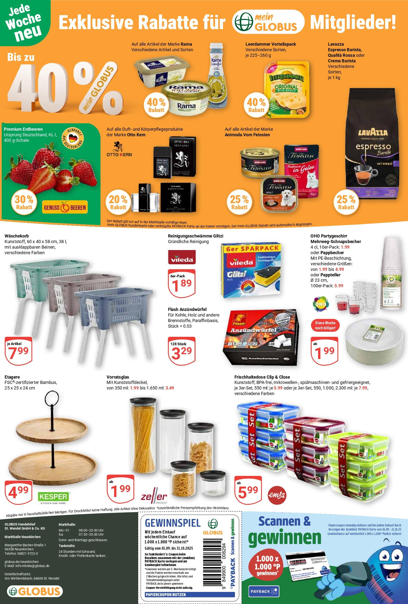 Globus prospekt Neunkirchen (ab 01.09.2025) » Angebote ab Montag | Seite: 24 | Produkte: Lavazza, Duft, Leerdammer, Erdbeeren Globus prospekt Neunkirchen (ab 01.09.2025) » Angebote online | Seite: 24 | Produkte: Lavazza, Duft, Leerdammer, Erdbeeren