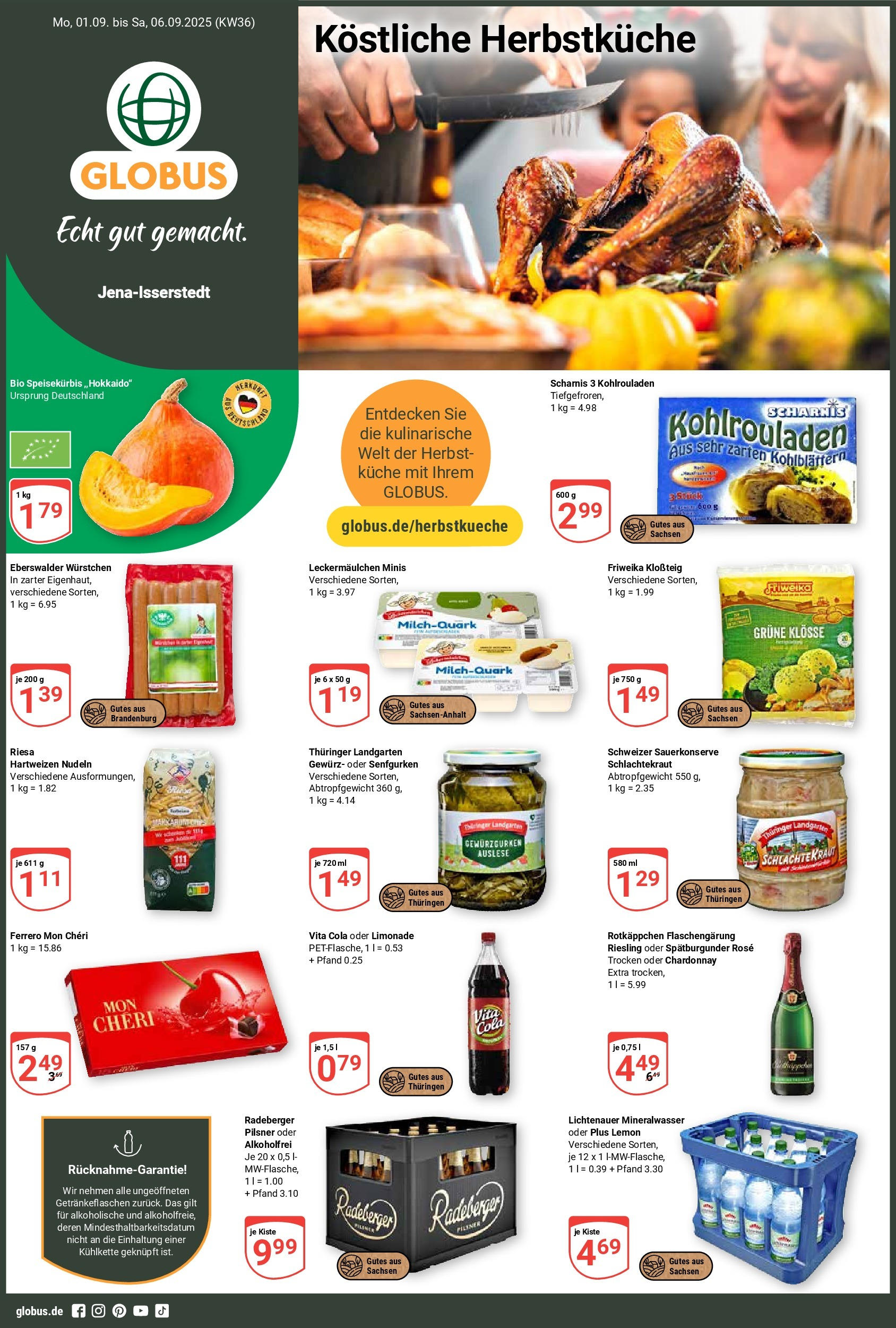 Globus prospekt Isserstedt (ab 01.09.2025) » Angebote ab Montag | Seite: 1 | Produkte: Cola, Küche, Limonade, Vita cola Globus prospekt Isserstedt (ab 01.09.2025) » Angebote online | Seite: 1 | Produkte: Cola, Küche, Limonade, Vita cola