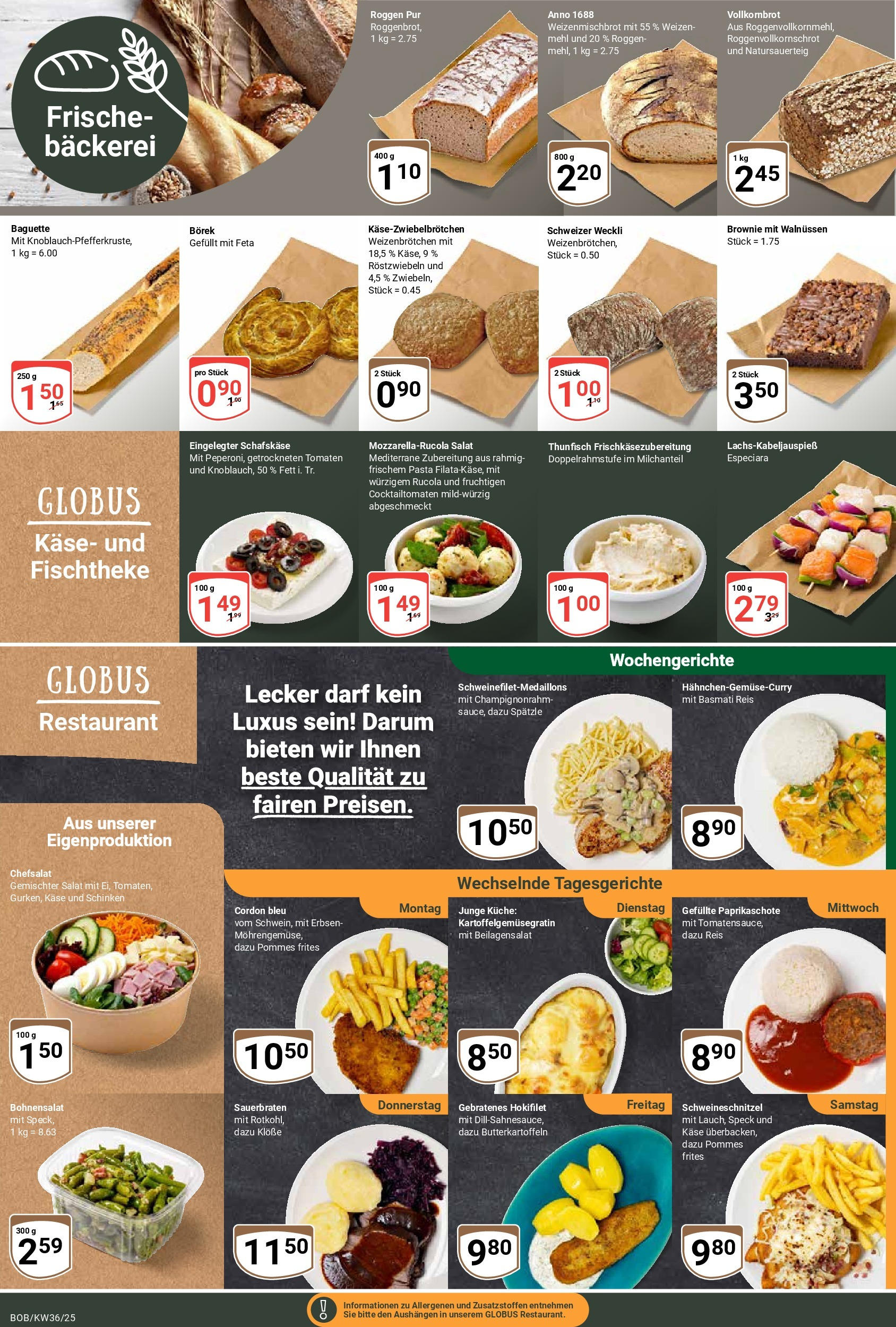 Globus prospekt Bobenheim-Roxheim	 (ab 01.09.2025) » Angebote online | Seite: 8 | Produkte: Käse, Rucola, Küche, Baguette