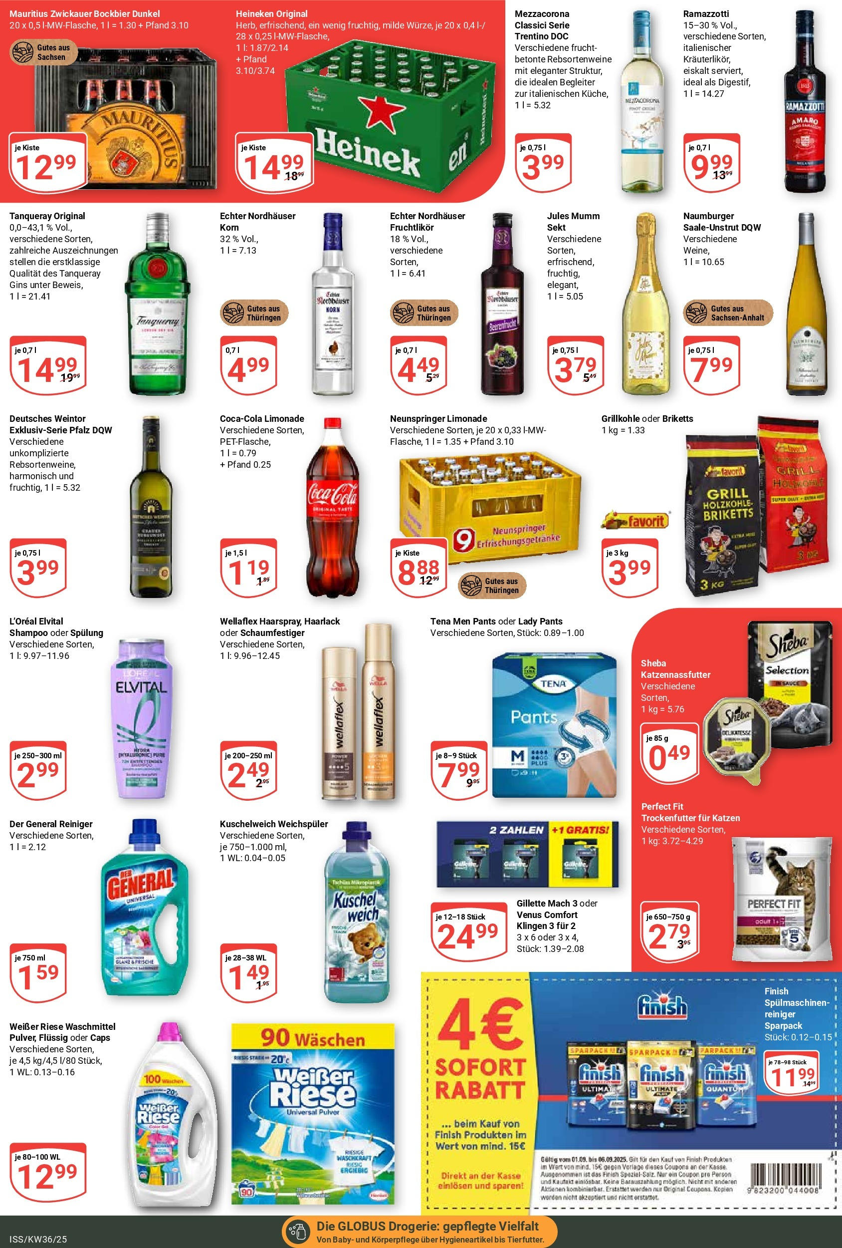 Globus prospekt Isserstedt (ab 01.09.2025) » Angebote ab Montag | Seite: 6 | Produkte: Cola, Finish, Shampoo, Spülung Globus prospekt Isserstedt (ab 01.09.2025) » Angebote online | Seite: 6 | Produkte: Cola, Finish, Shampoo, Spülung
