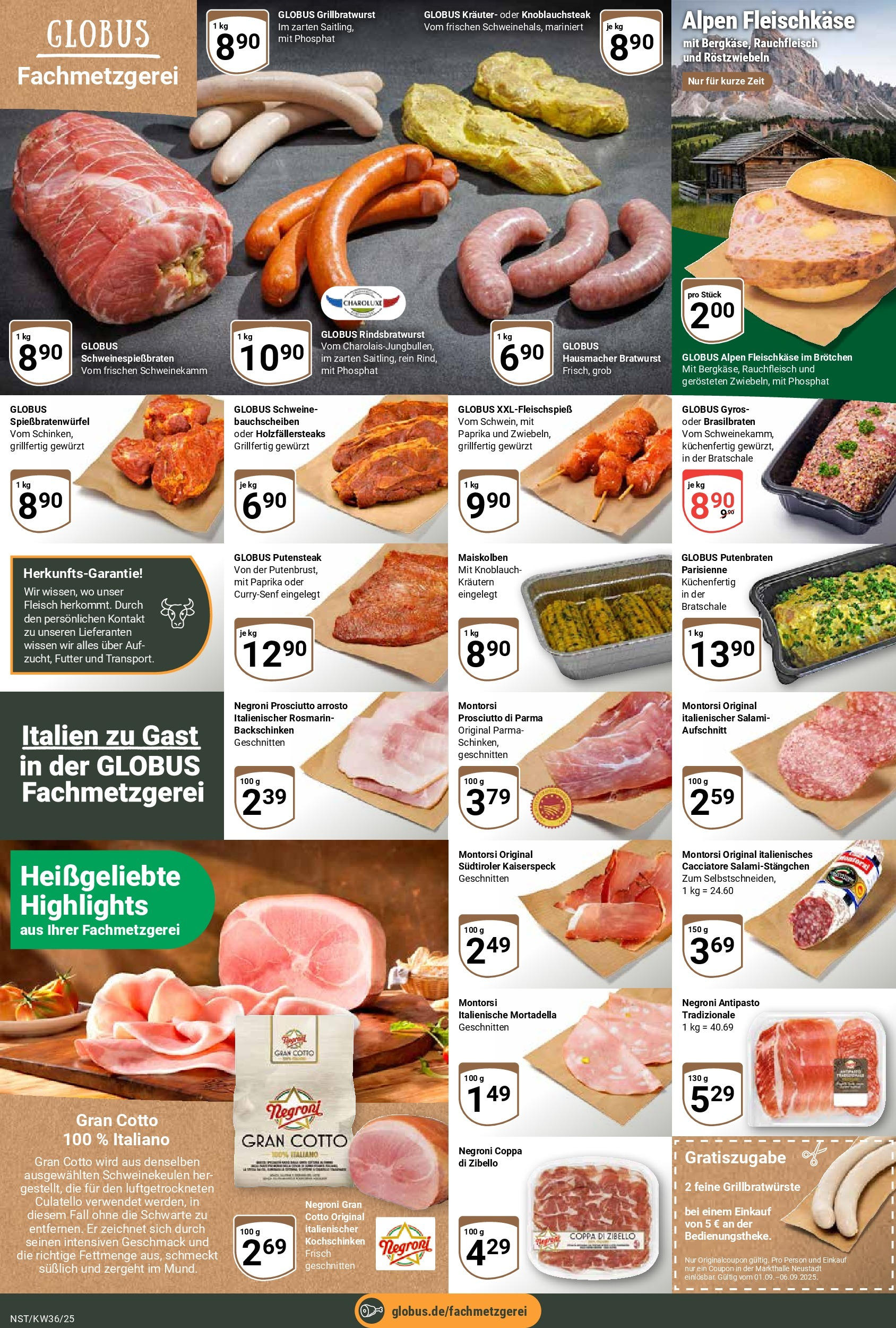Globus prospekt Neustadt (ab 01.09.2025) » Angebote ab Montag | Seite: 13 | Produkte: Bratwurst, Paprika, Knoblauch, Fleisch Globus prospekt Neustadt (ab 01.09.2025) » Angebote online | Seite: 13 | Produkte: Bratwurst, Paprika, Knoblauch, Fleisch