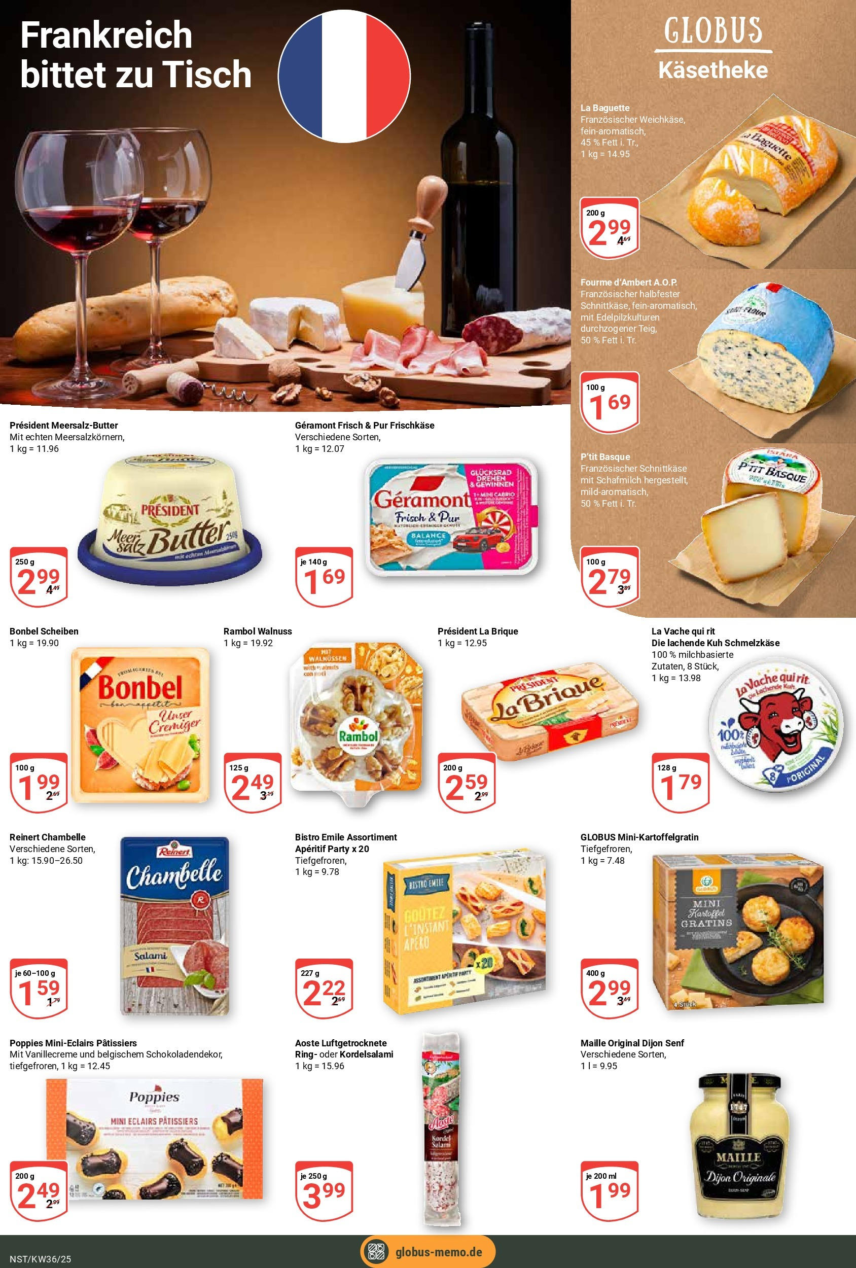 Globus prospekt Neustadt (ab 01.09.2025) » Angebote ab Montag | Seite: 17 | Produkte: Geramont, Tisch, Baguette, Salami Globus prospekt Neustadt (ab 01.09.2025) » Angebote online | Seite: 17 | Produkte: Geramont, Tisch, Baguette, Salami