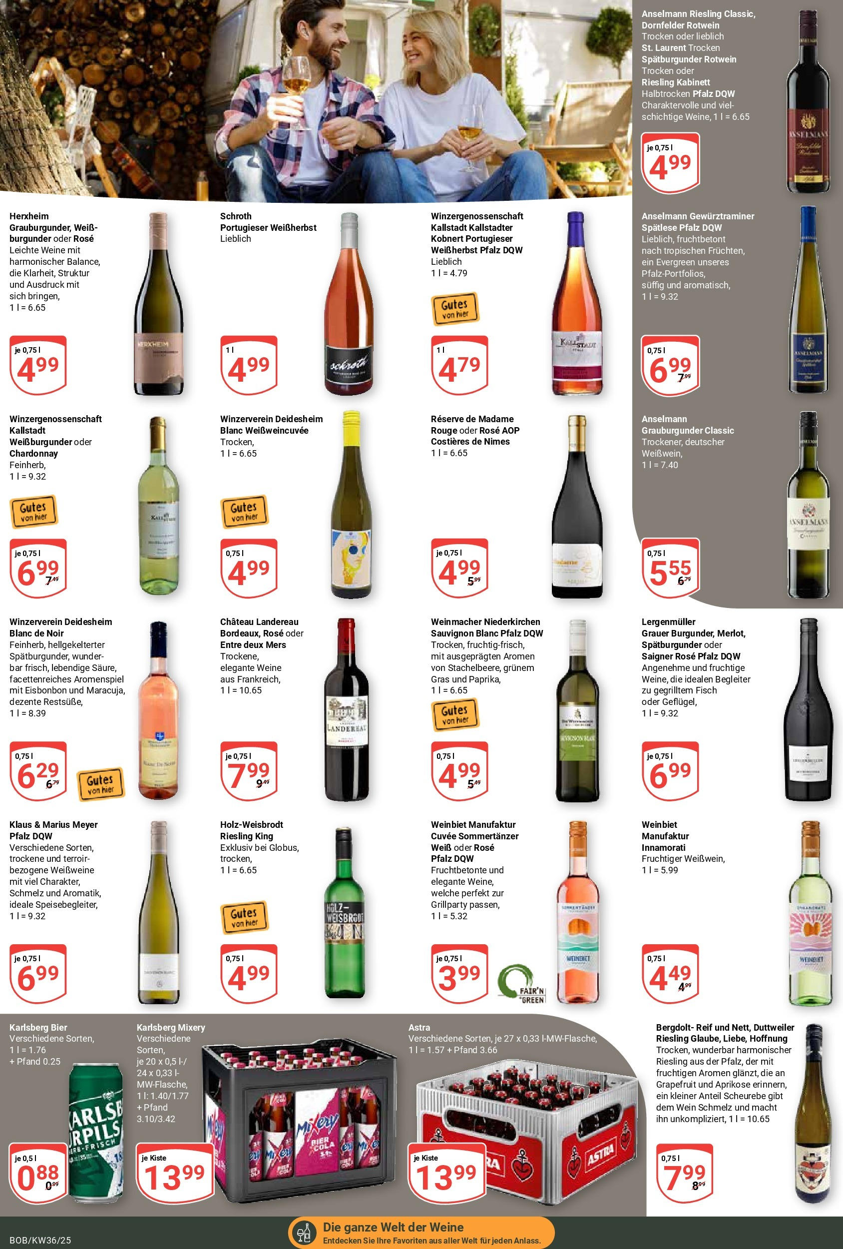 Globus prospekt Bobenheim-Roxheim	 (ab 01.09.2025) » Angebote online | Seite: 19 | Produkte: Bier, Rotwein trocken, Fisch, Wein