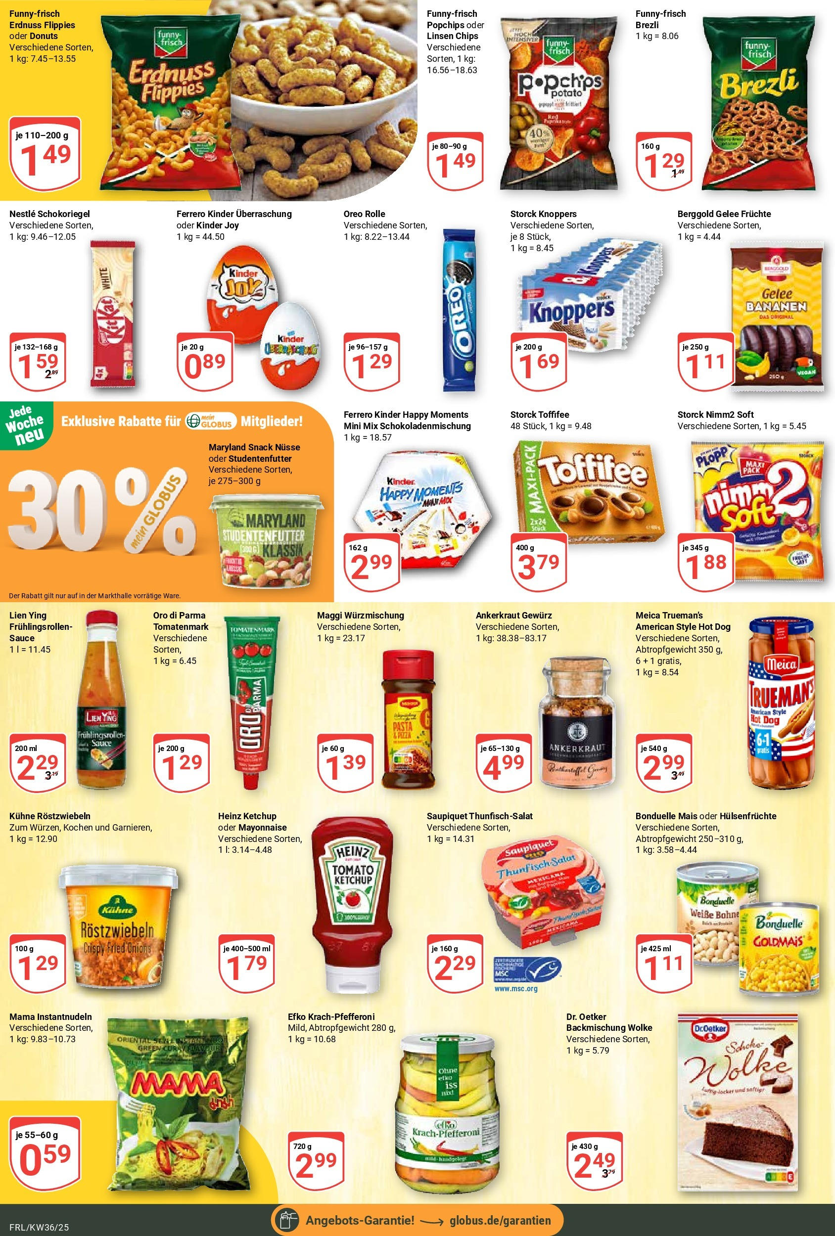 Globus prospekt Freilassing (ab 01.09.2025) » Angebote ab Montag | Seite: 14 | Produkte: Heinz ketchup, Mayonnaise, Pasta, Chips Globus prospekt Freilassing (ab 01.09.2025) » Angebote online | Seite: 14 | Produkte: Heinz ketchup, Mayonnaise, Pasta, Chips