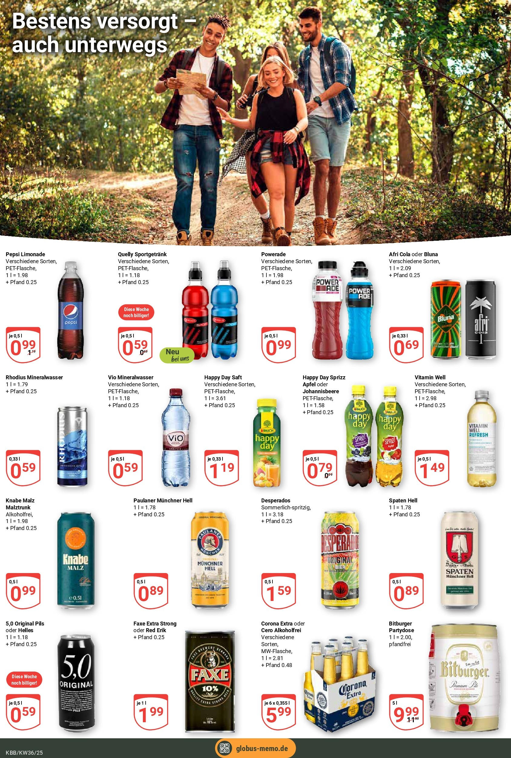 Globus prospekt Koblenz-Bubenheim (ab 01.09.2025) » Angebote ab Montag | Seite: 19 | Produkte: Powerade, Pepsi, Saft, Paulaner Globus prospekt Koblenz-Bubenheim (ab 01.09.2025) » Angebote online | Seite: 19 | Produkte: Powerade, Pepsi, Saft, Paulaner