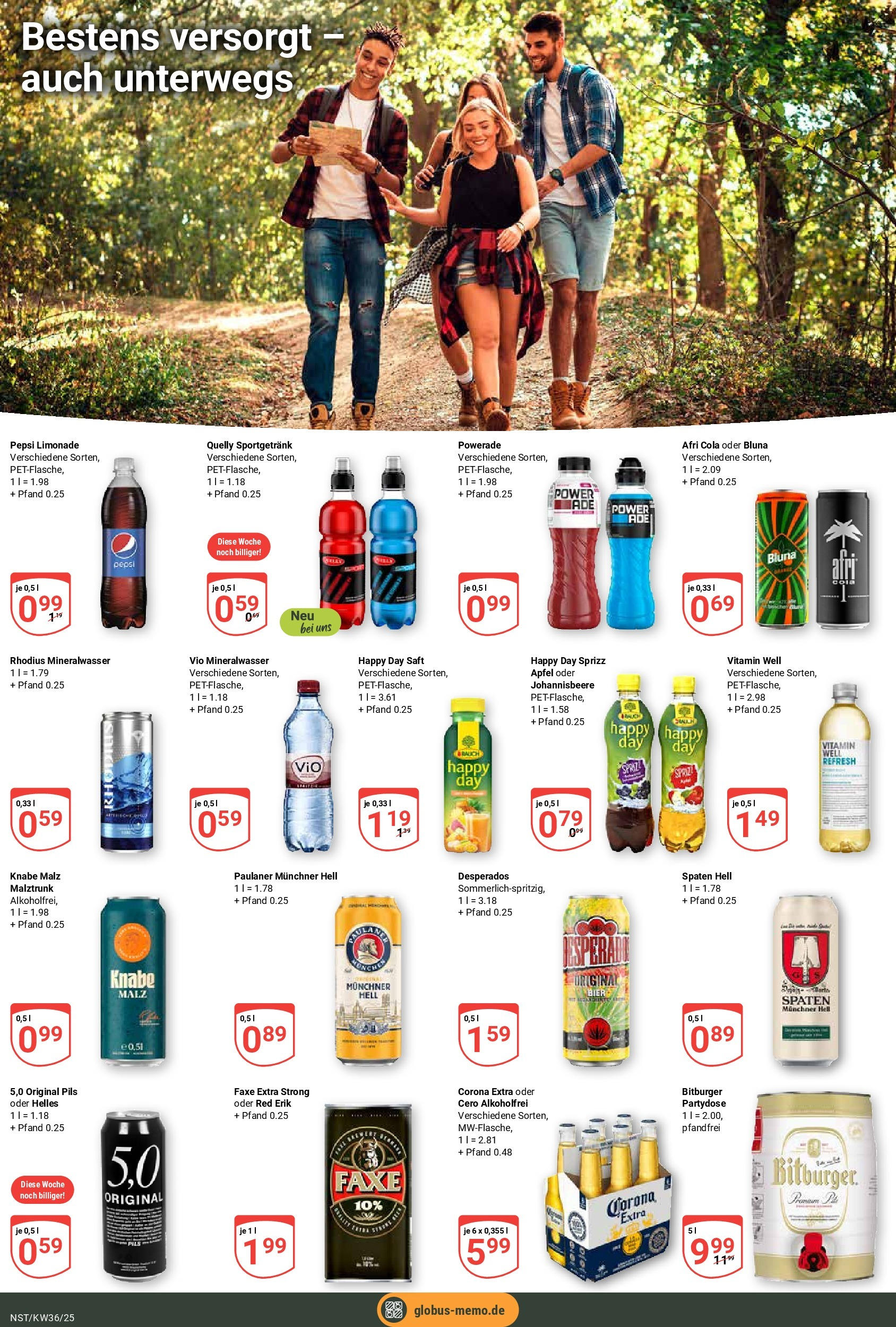 Globus prospekt Neustadt (ab 01.09.2025) » Angebote ab Montag | Seite: 24 | Produkte: Bitburger, Desperados, Pepsi, Saft Globus prospekt Neustadt (ab 01.09.2025) » Angebote online | Seite: 24 | Produkte: Bitburger, Desperados, Pepsi, Saft