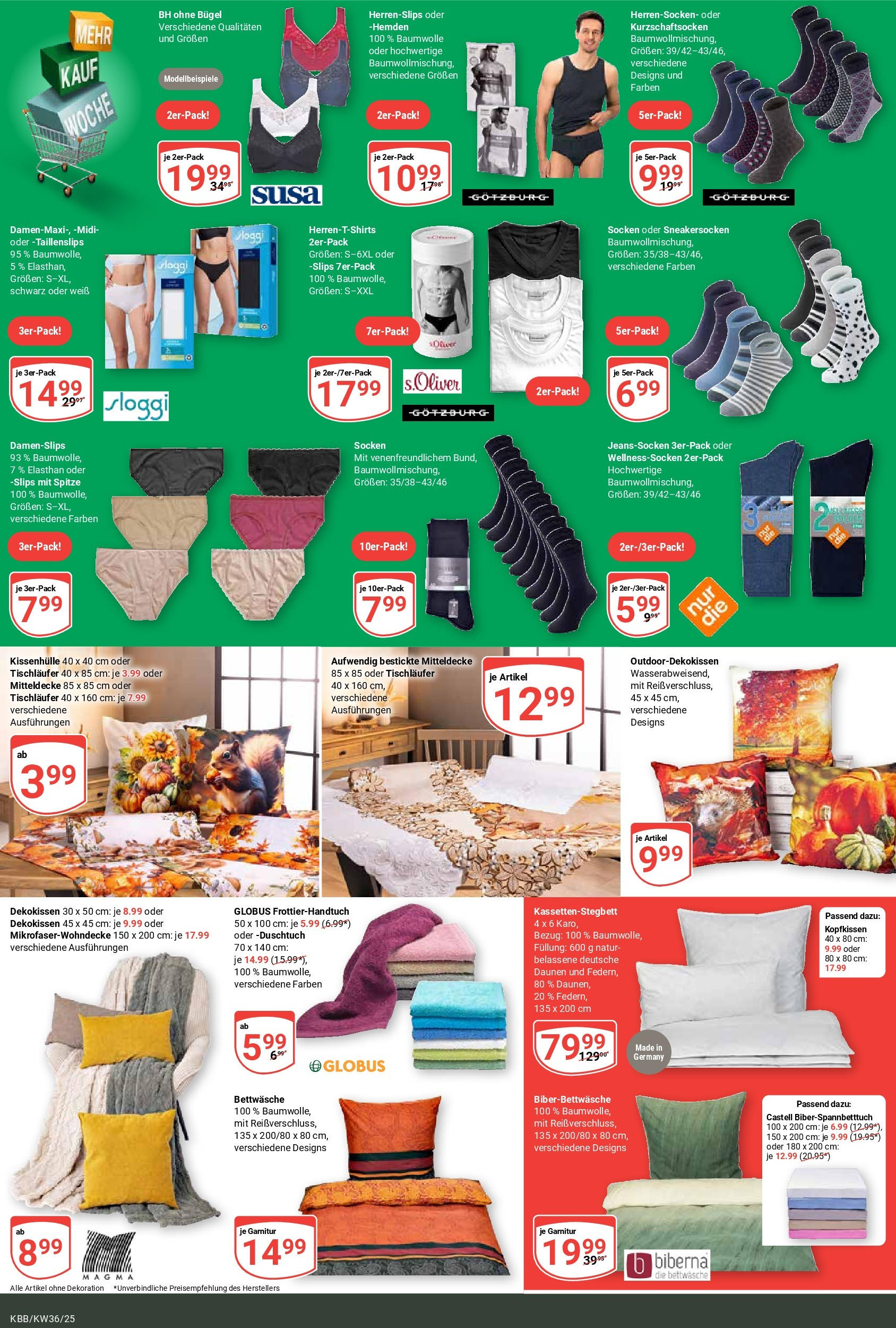 Globus prospekt Koblenz-Bubenheim (ab 01.09.2025) » Angebote ab Montag | Seite: 26 | Produkte: Bettwäsche, Kopfkissen, BH, Socken Globus prospekt Koblenz-Bubenheim (ab 01.09.2025) » Angebote online | Seite: 26 | Produkte: Bettwäsche, Kopfkissen, BH, Socken