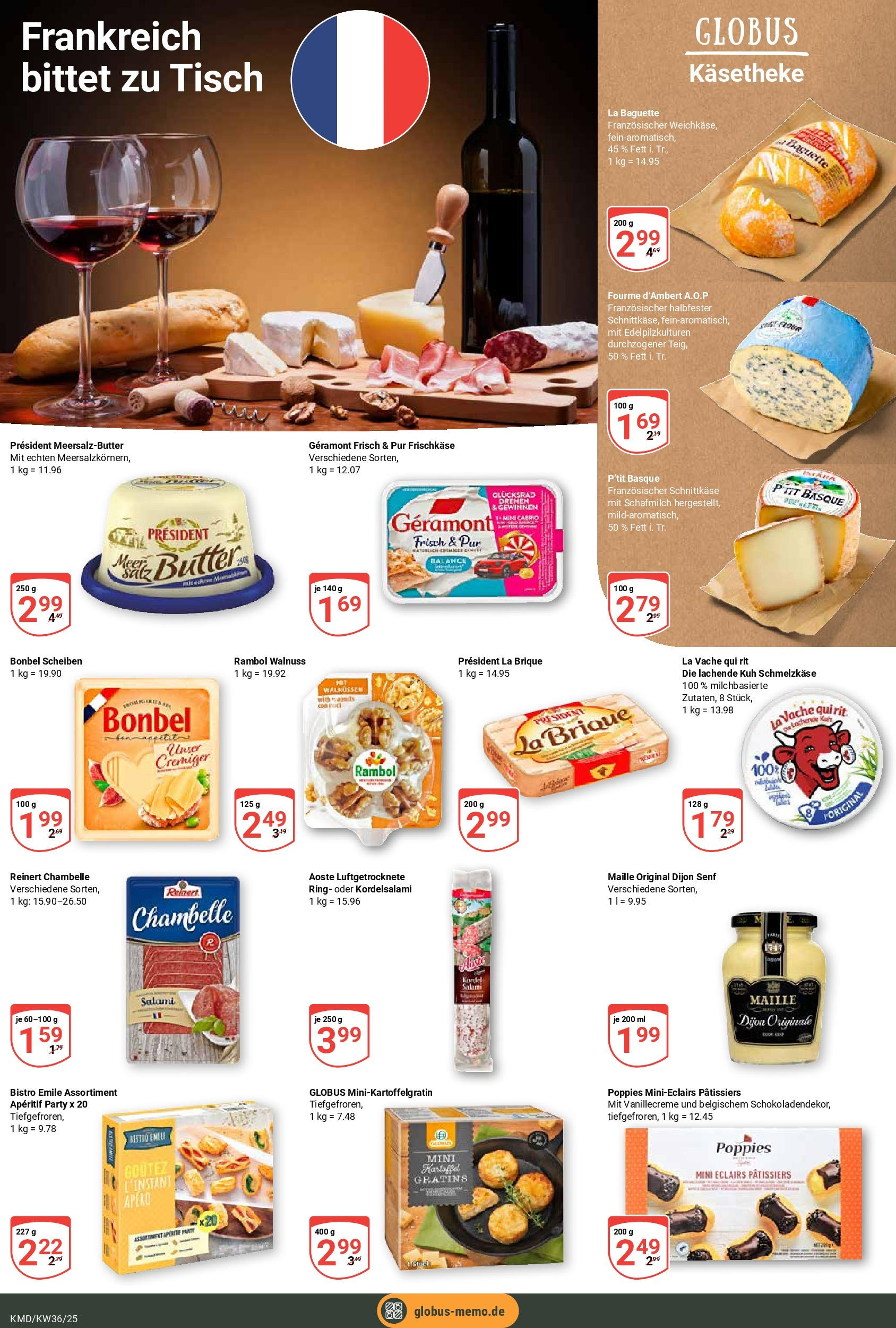 Globus prospekt Köln (ab 01.09.2025) » Angebote ab Montag | Seite: 15 | Produkte: Geramont, Baguette, Salami, Frischkase Globus prospekt Köln (ab 01.09.2025) » Angebote online | Seite: 15 | Produkte: Geramont, Baguette, Salami, Frischkase