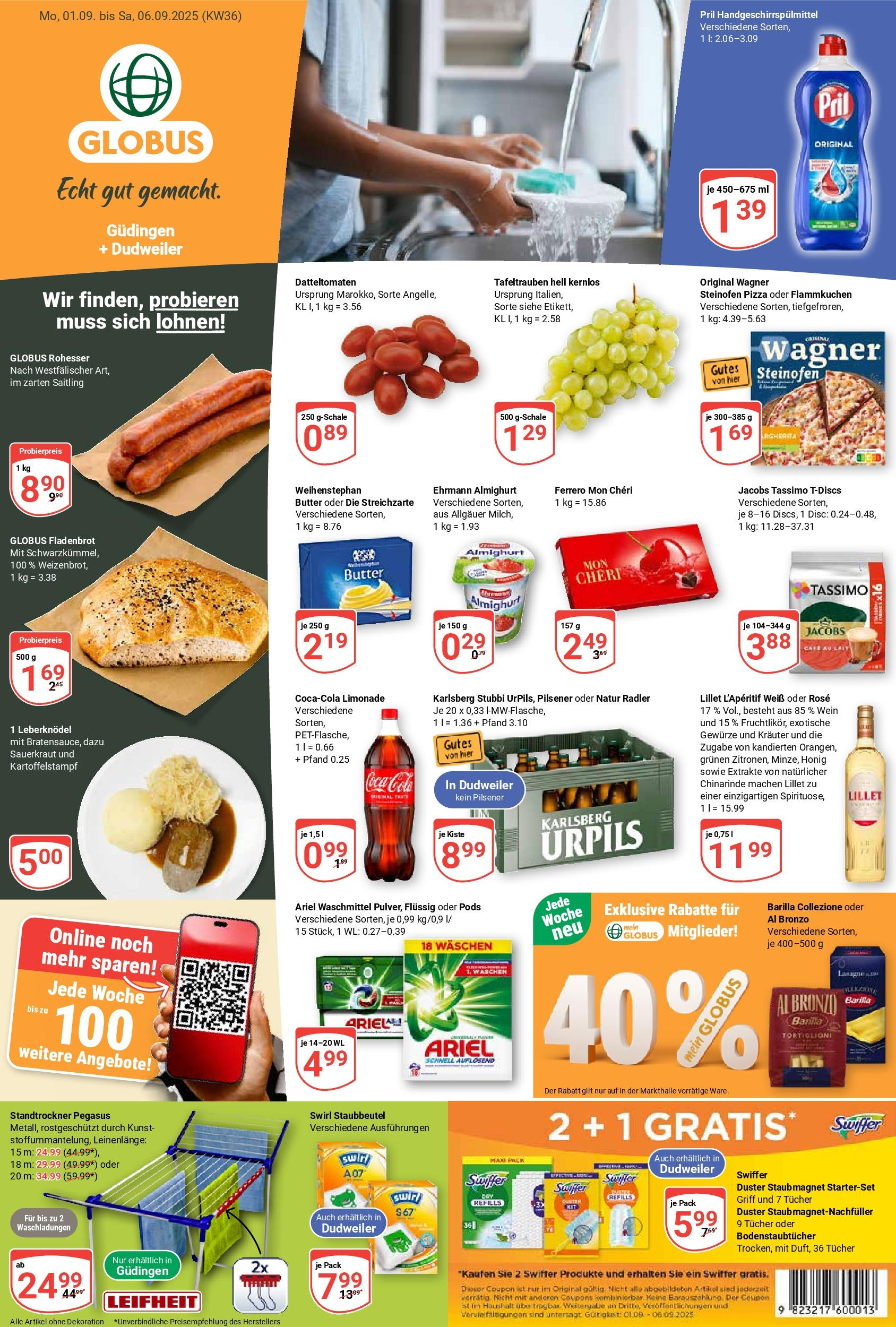 Globus prospekt Saarbrücken-Güdingen (ab 01.09.2025) » Angebote ab Montag | Seite: 3 | Produkte: Ehrmann almighurt, Ariel, Lillet, Gewürze Globus prospekt Saarbrücken-Güdingen (ab 01.09.2025) » Angebote online | Seite: 3 | Produkte: Ehrmann almighurt, Ariel, Lillet, Gewürze